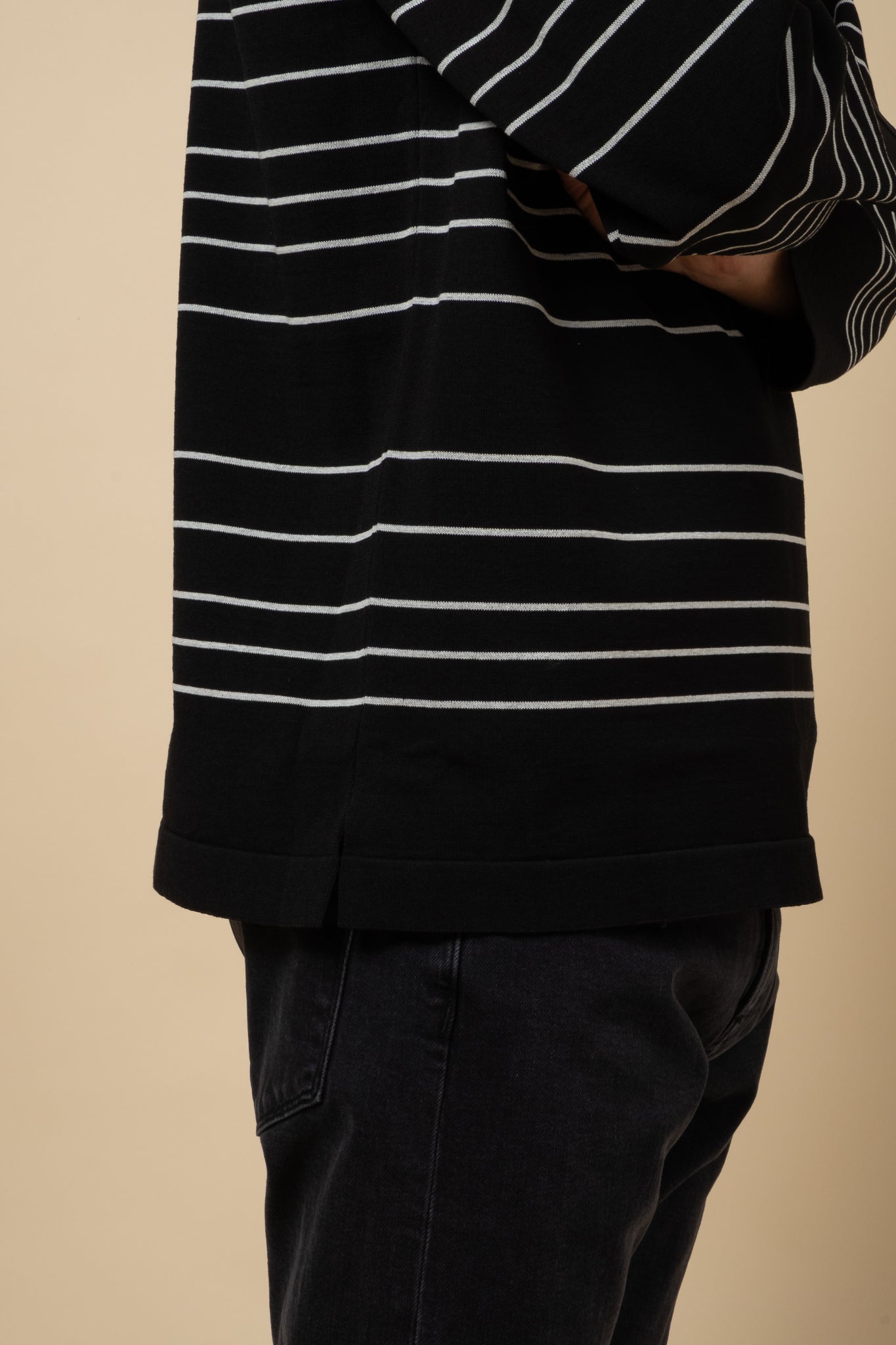 Basque Sweater - Black x White Stripe