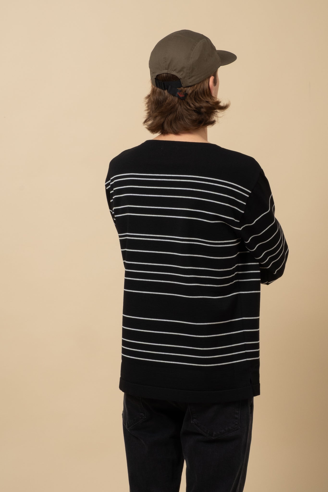 Basque Sweater - Black x White Stripe