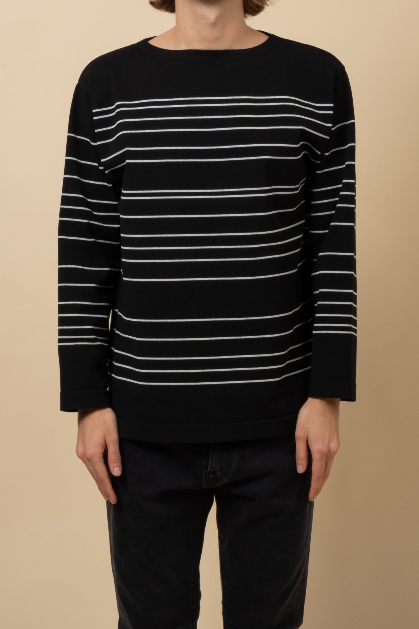 Basque Sweater - Black x White Stripe