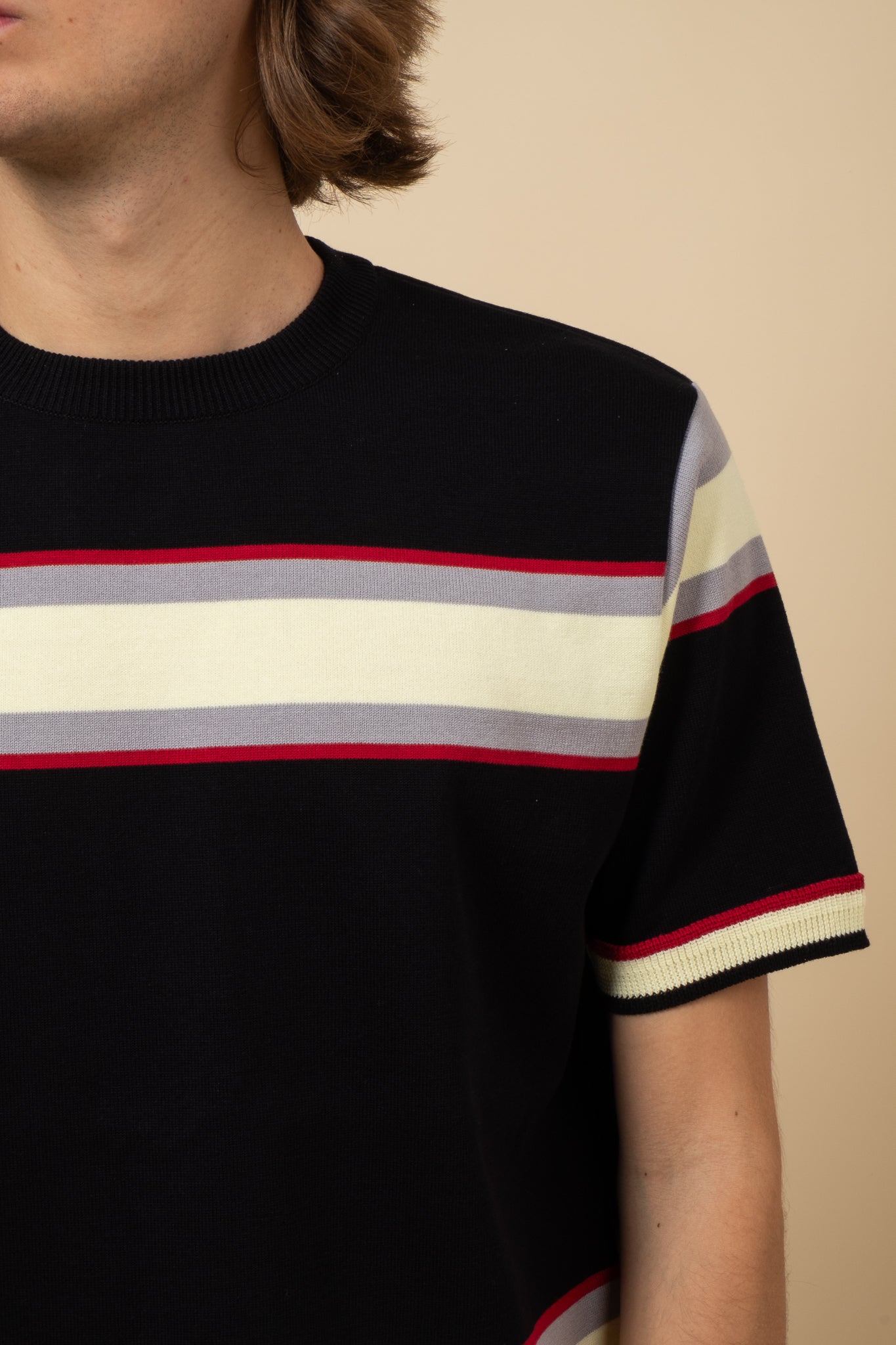 Border Knit T-Shirt - Multi Stripe