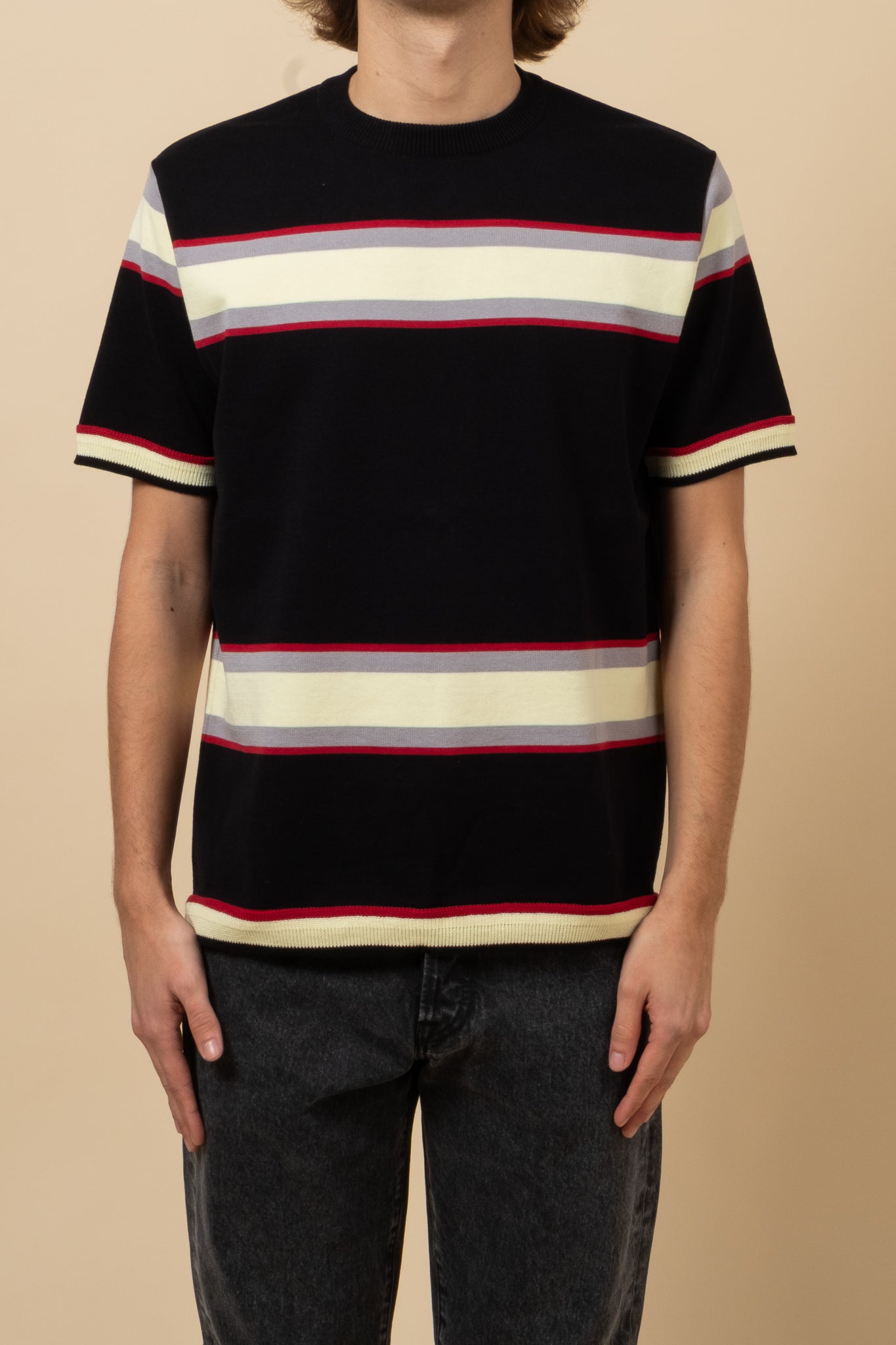 Border Knit T-Shirt - Multi Stripe