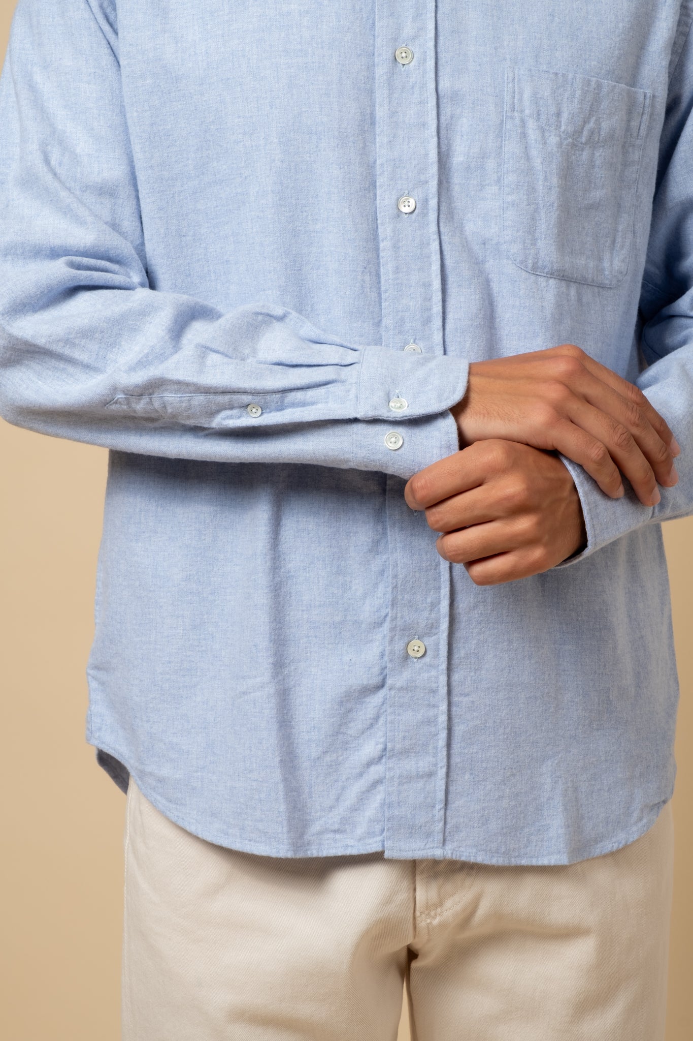 Button Down Brushed Oxford - Sky Blue