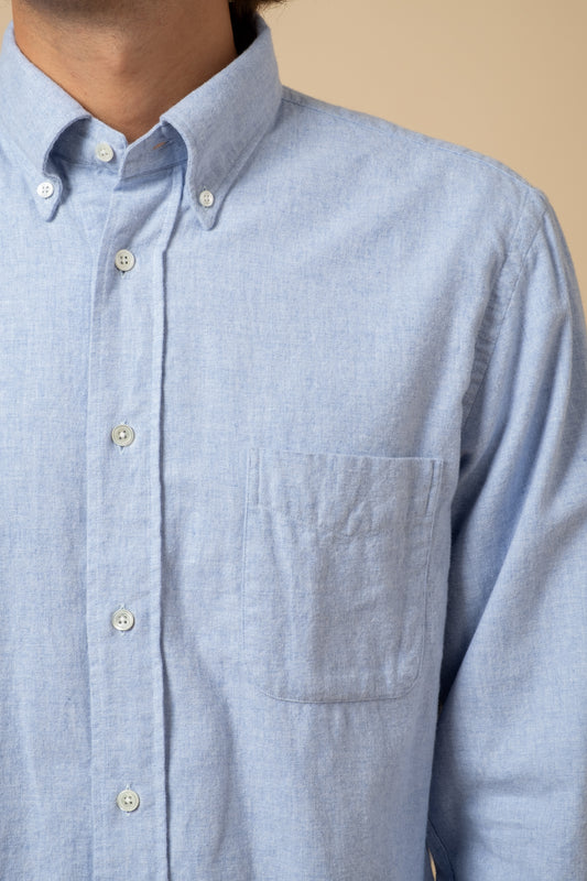 Button Down Brushed Oxford - Sky Blue