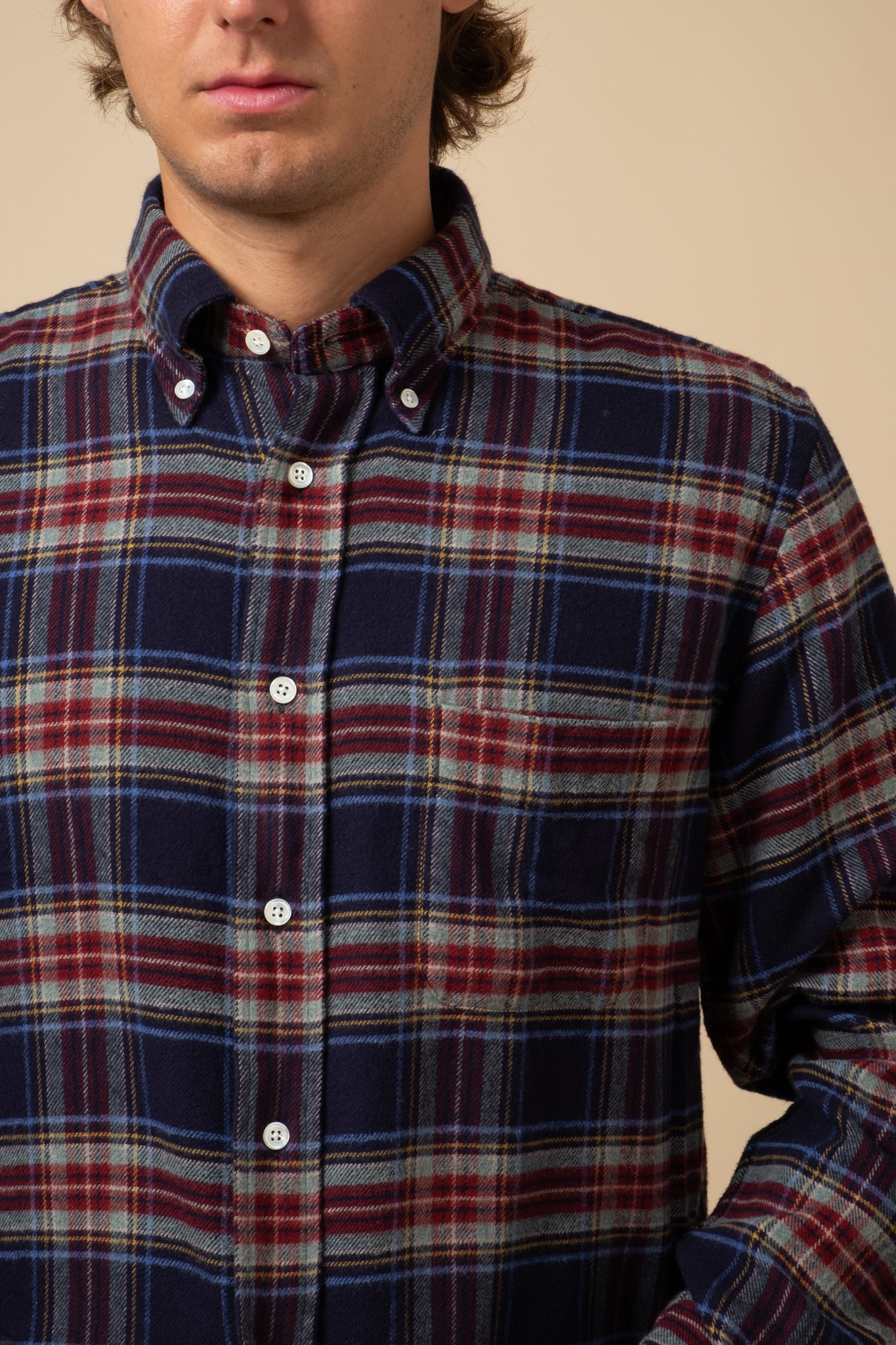 Button Down Flanell - Indigo Plaid