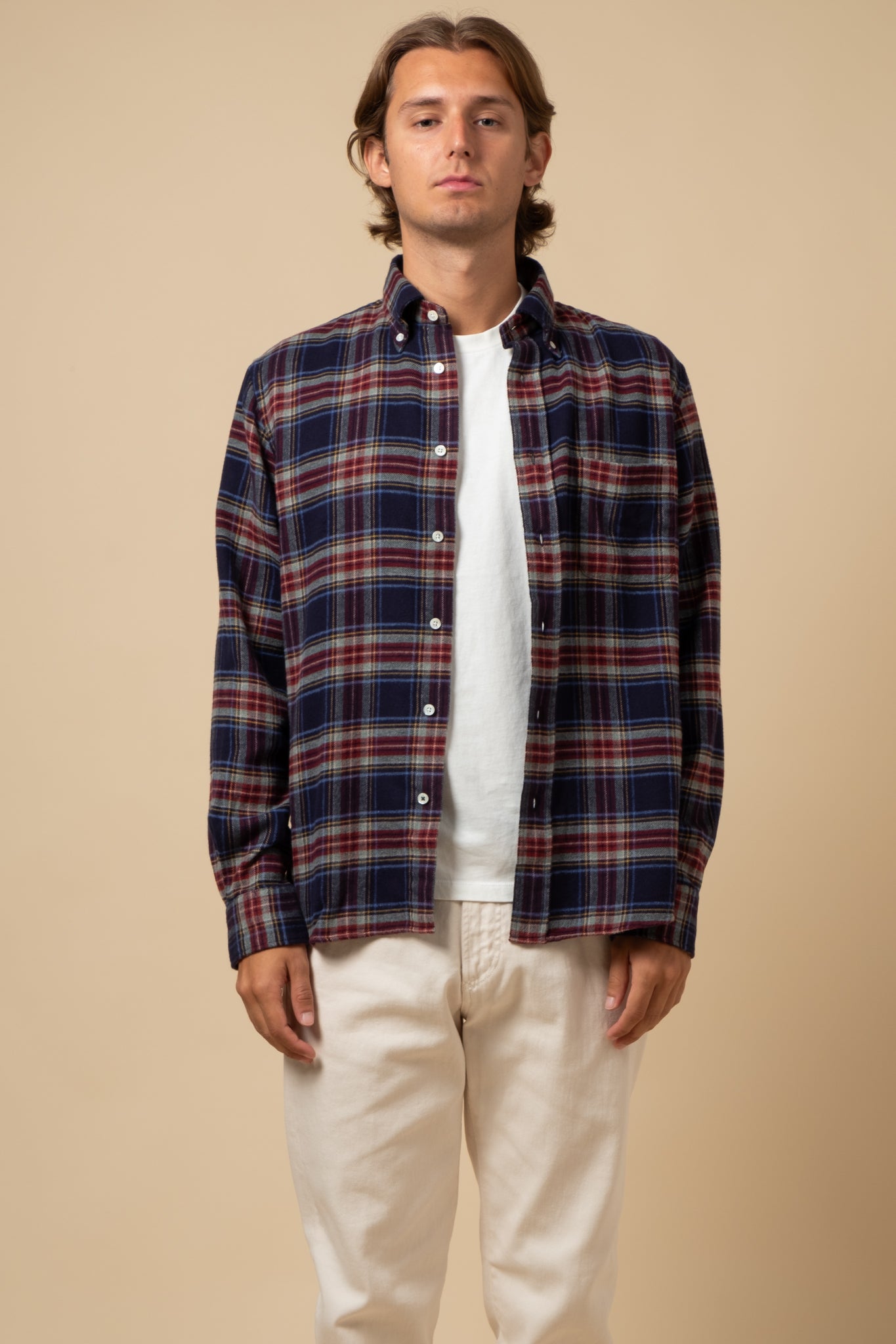 Button Down Flanell - Indigo Plaid