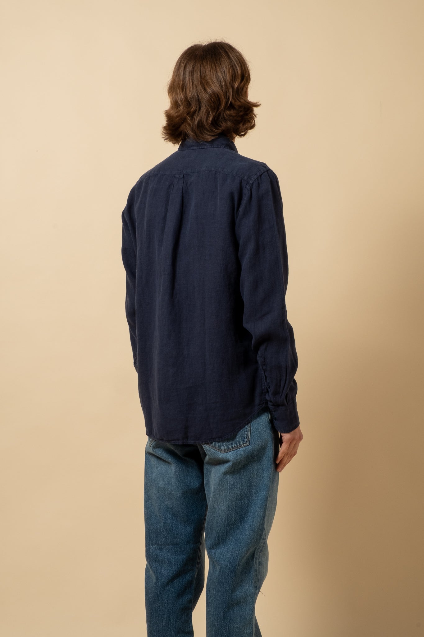 Button Down Pure Linen - Dark Blue