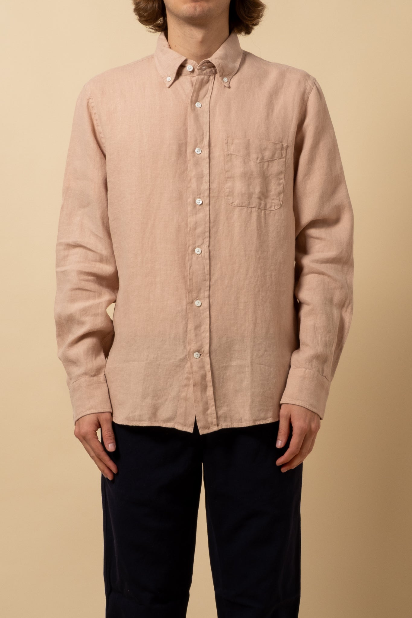 Button Down Pure Linen - Pink