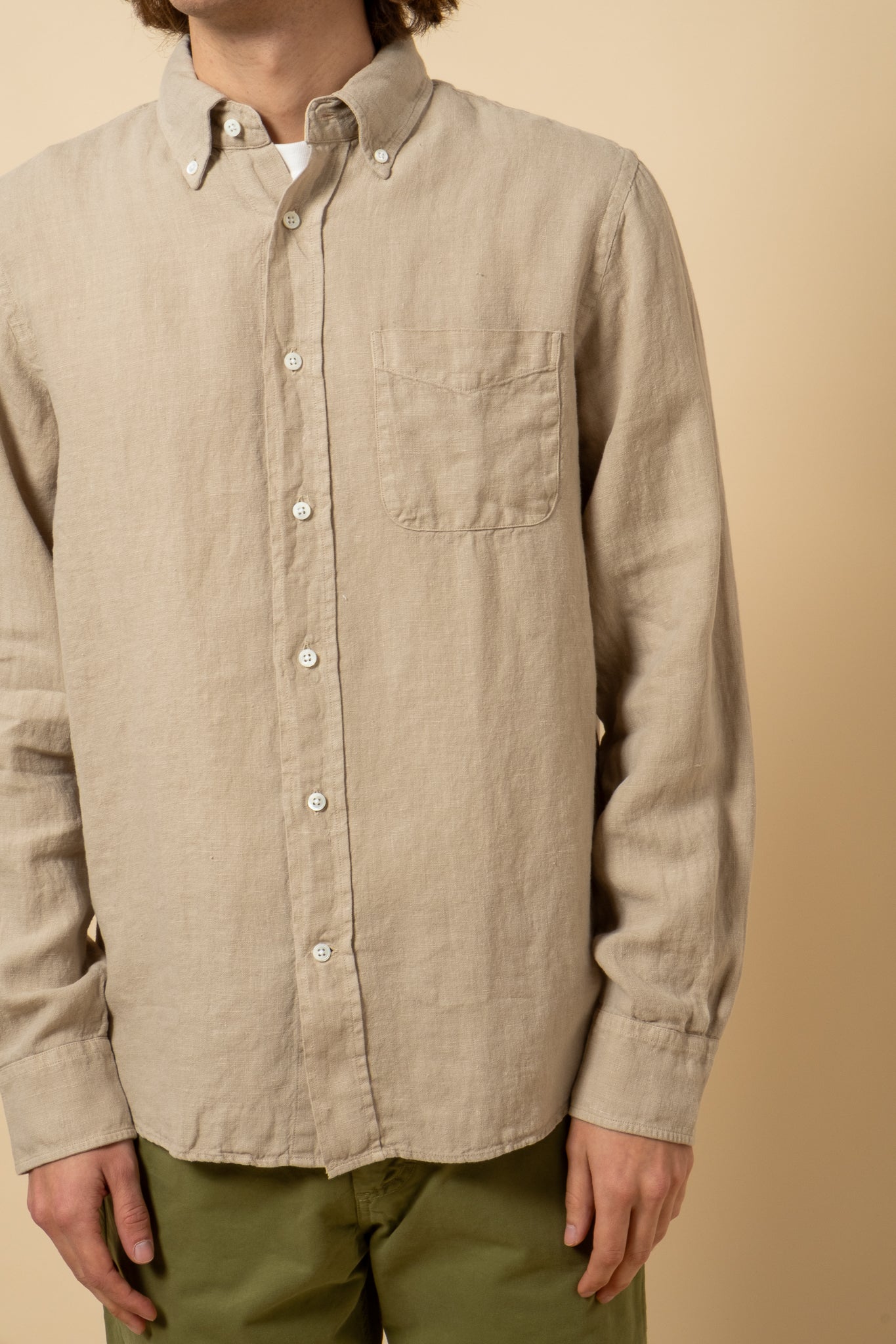 Button Down Pure Linen - Sand