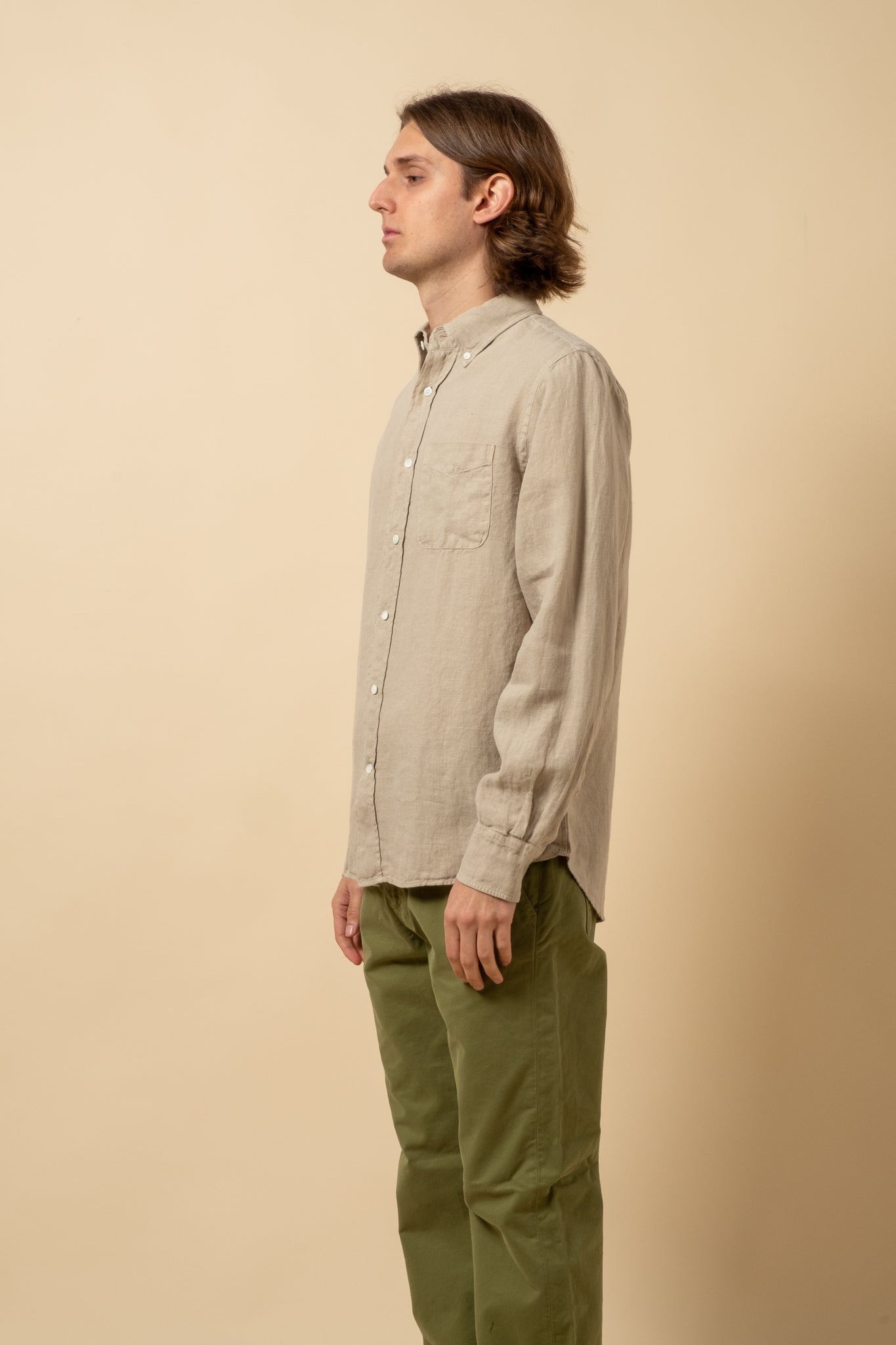 Button Down Pure Linen - Sand