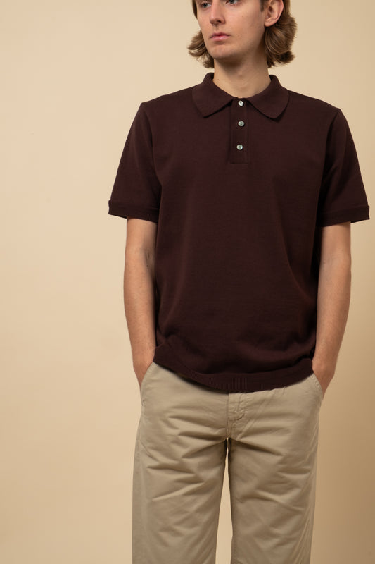 C/N Knit Polo - Brown