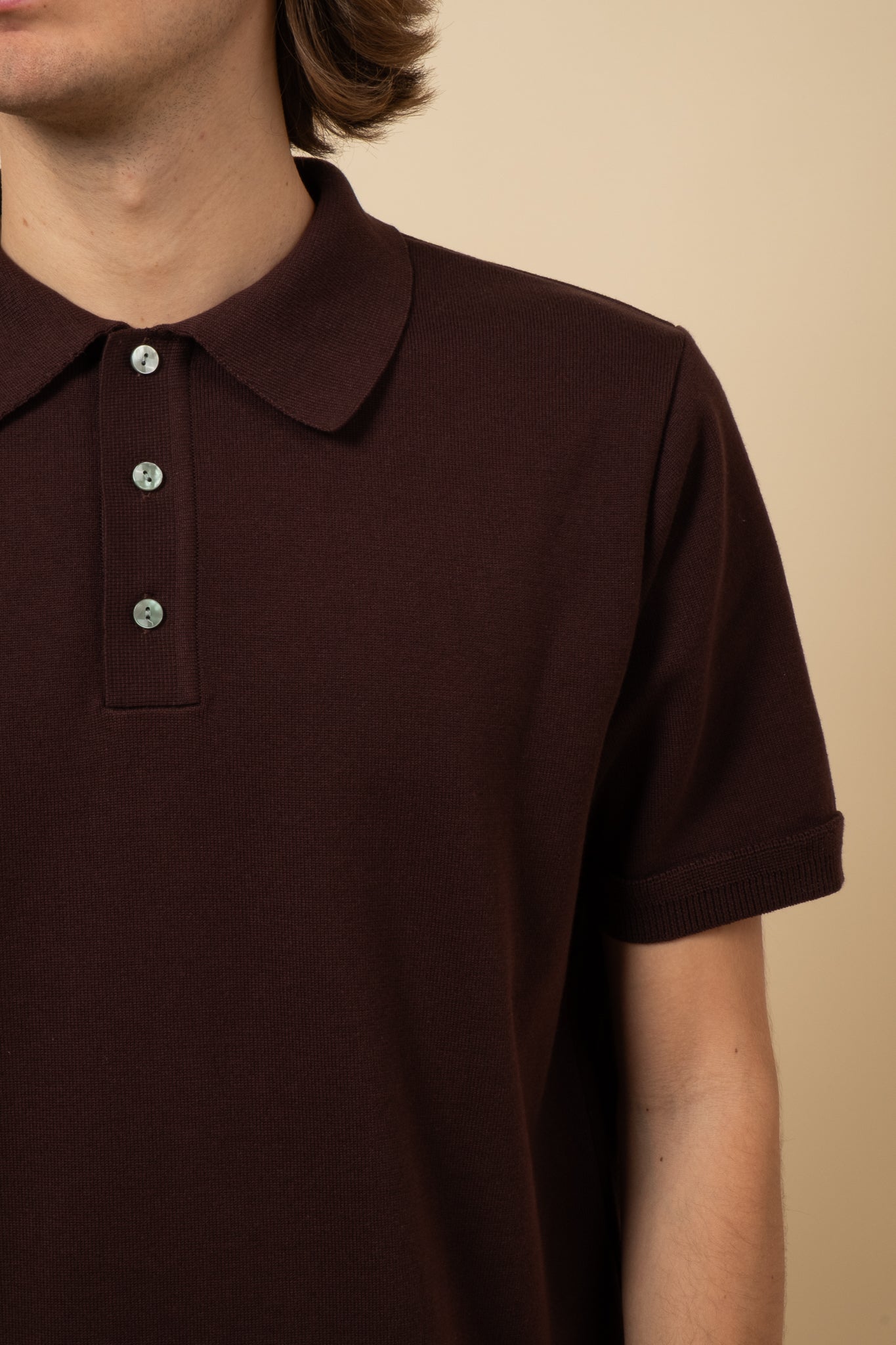 C/N Knit Polo - Brown