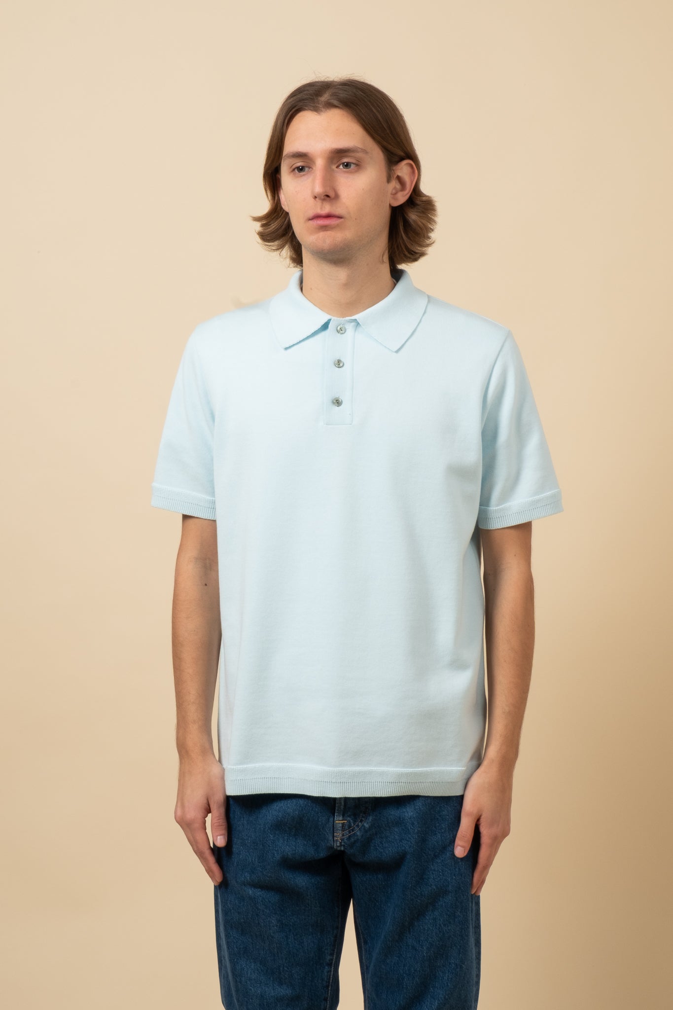 C/N Knit Polo - Sax