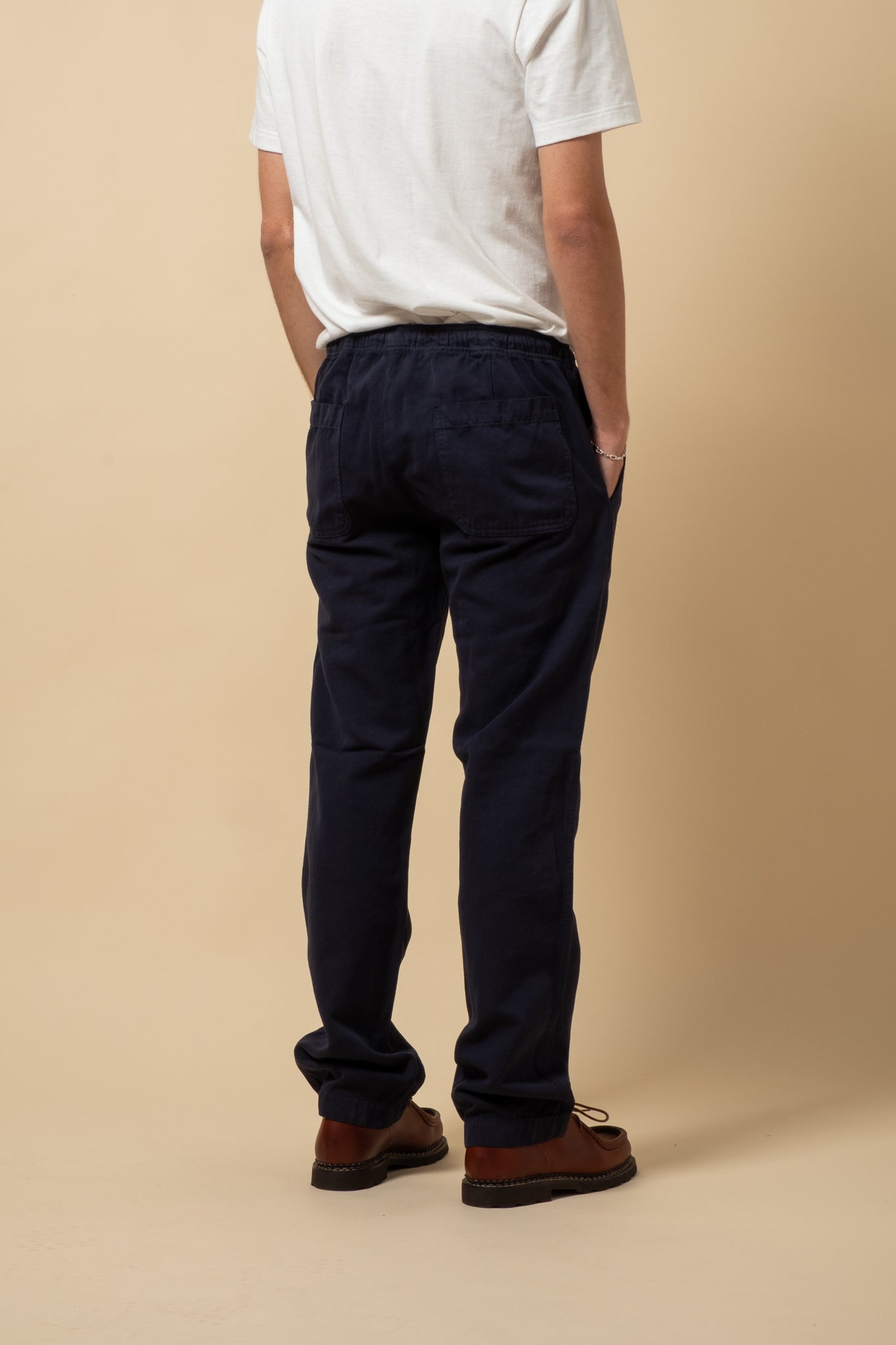 Drawstring Pants Light Cotton Linen - Dark Blue