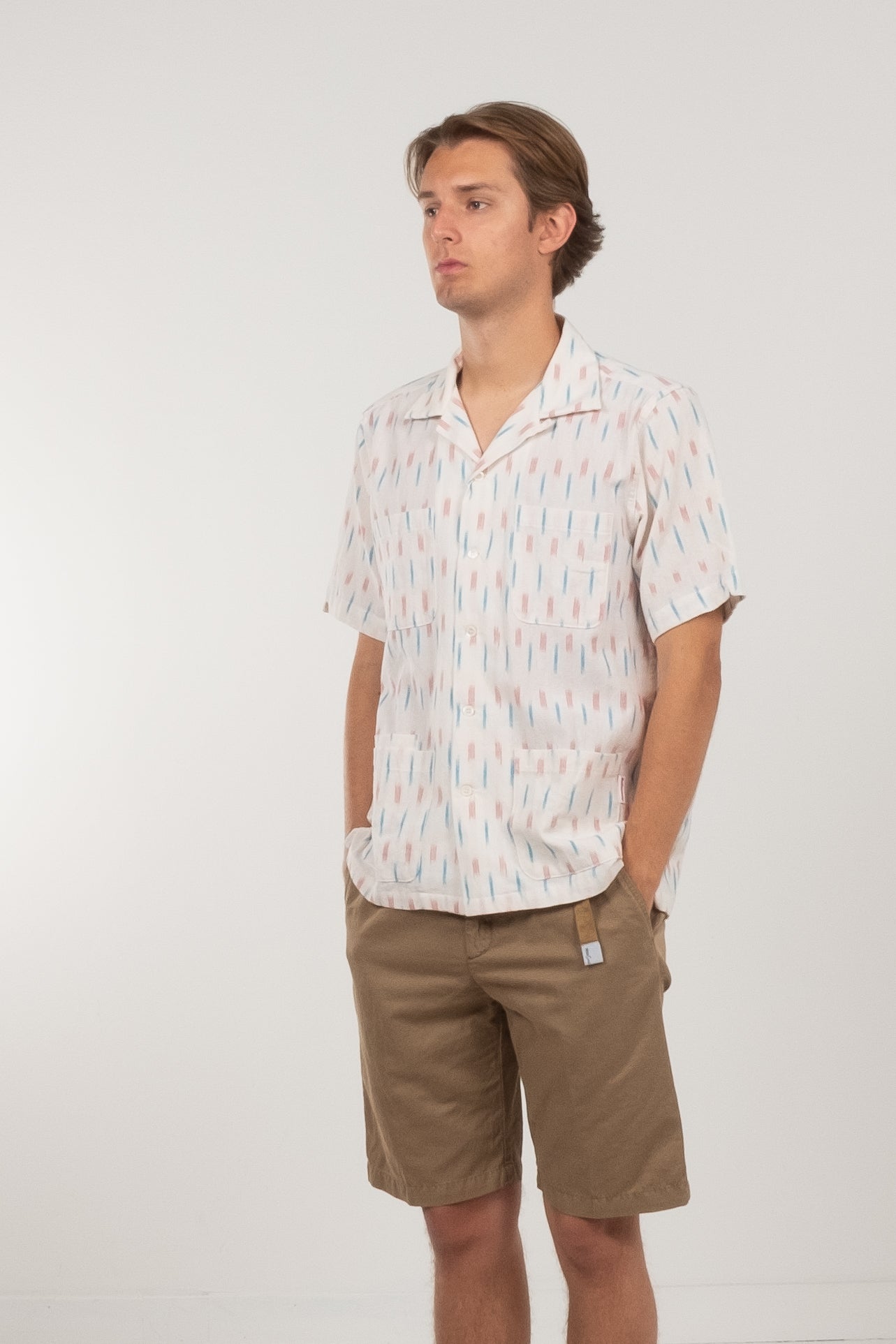 Five Pocket Island Shirt - Bone Ikat