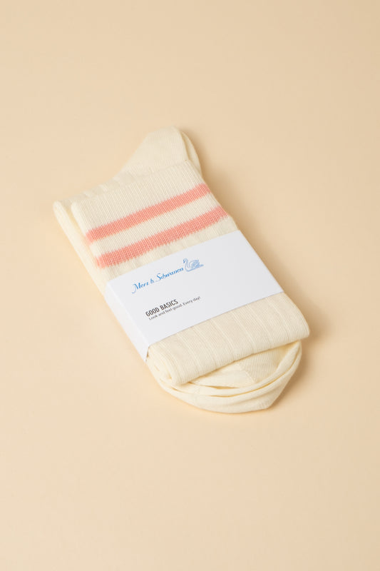 Good Basics Cotton Socks - White Peach