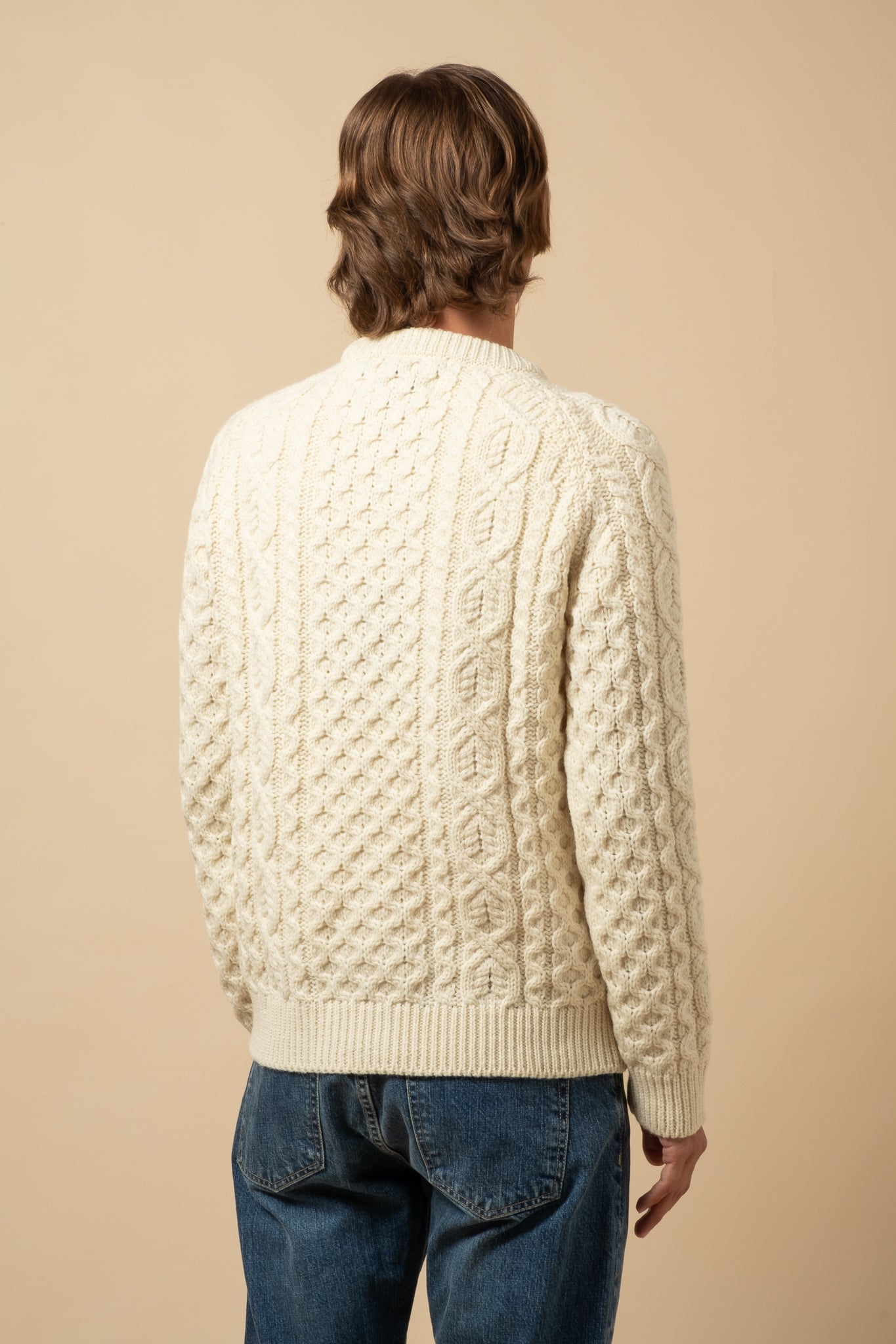 Hudson Aran Wool Jumper - Cream