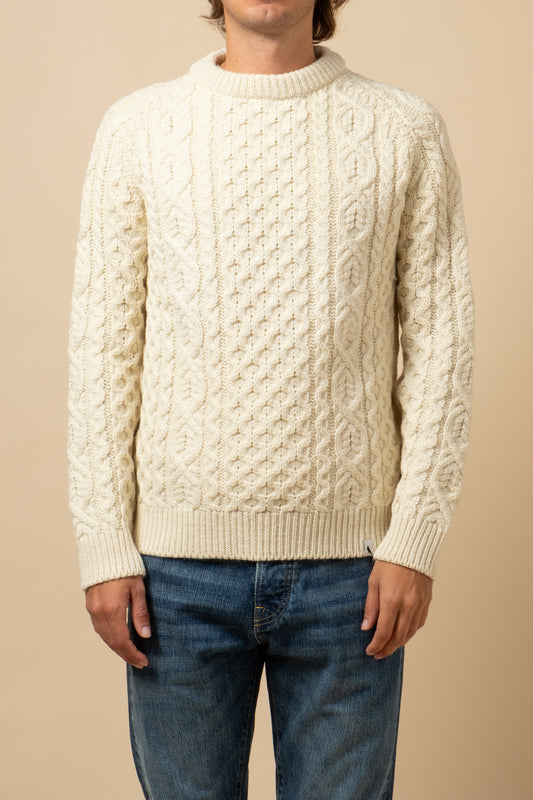 Hudson Aran Wool Jumper - Cream