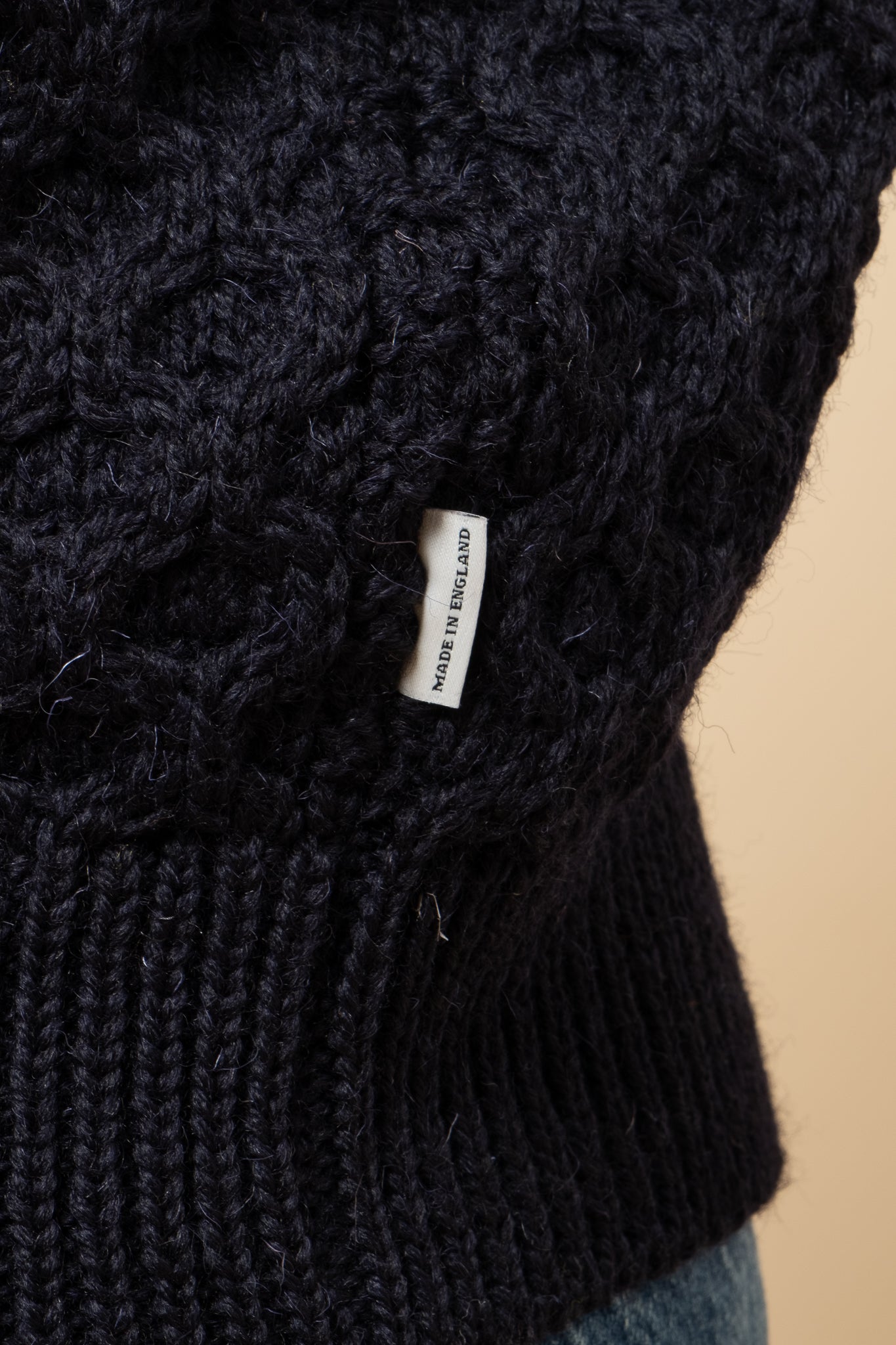 Hudson Aran Wool Jumper - Navy