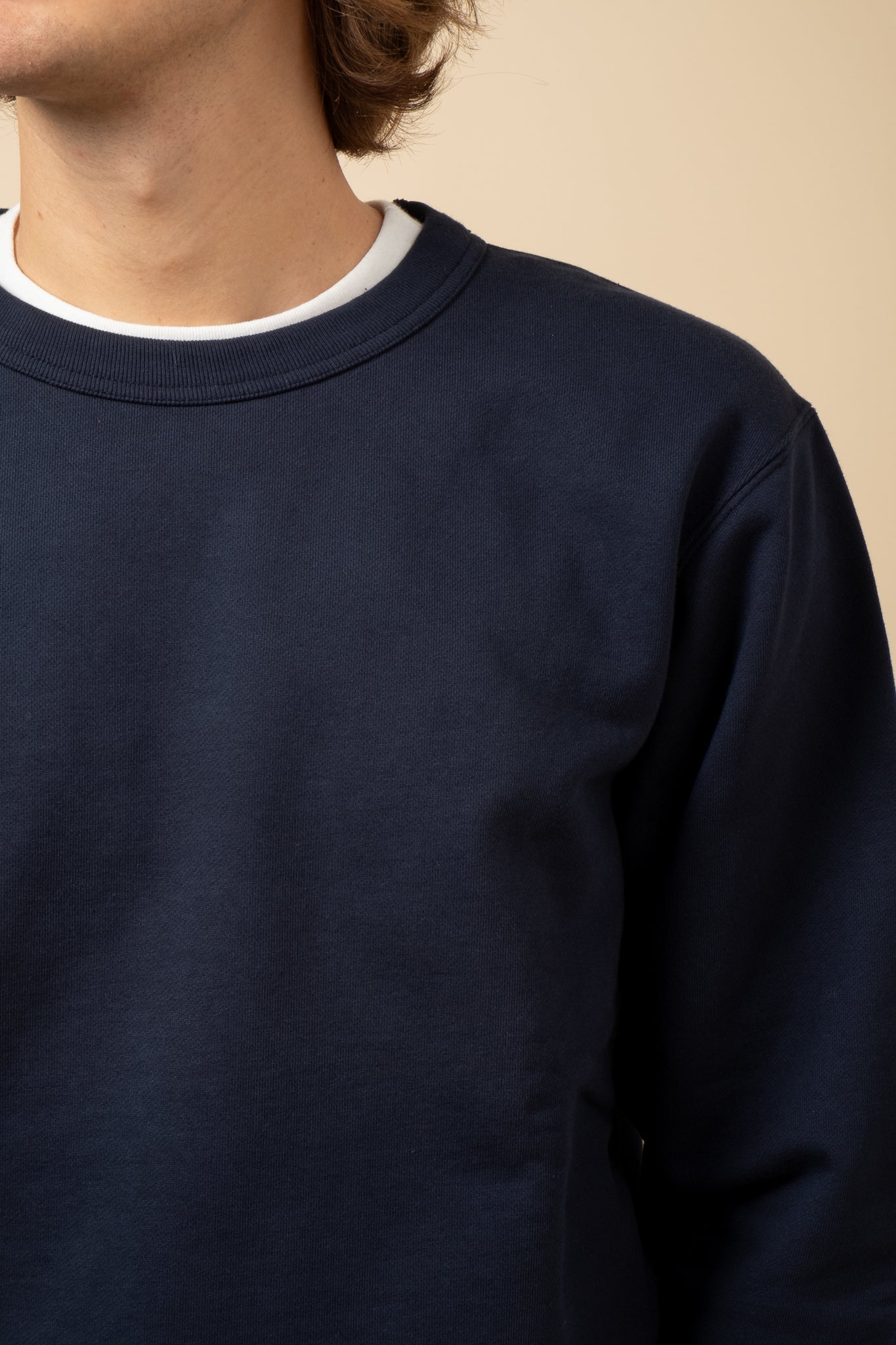 Loopwheel Sweatshirt Unbrushed Terry - Navy