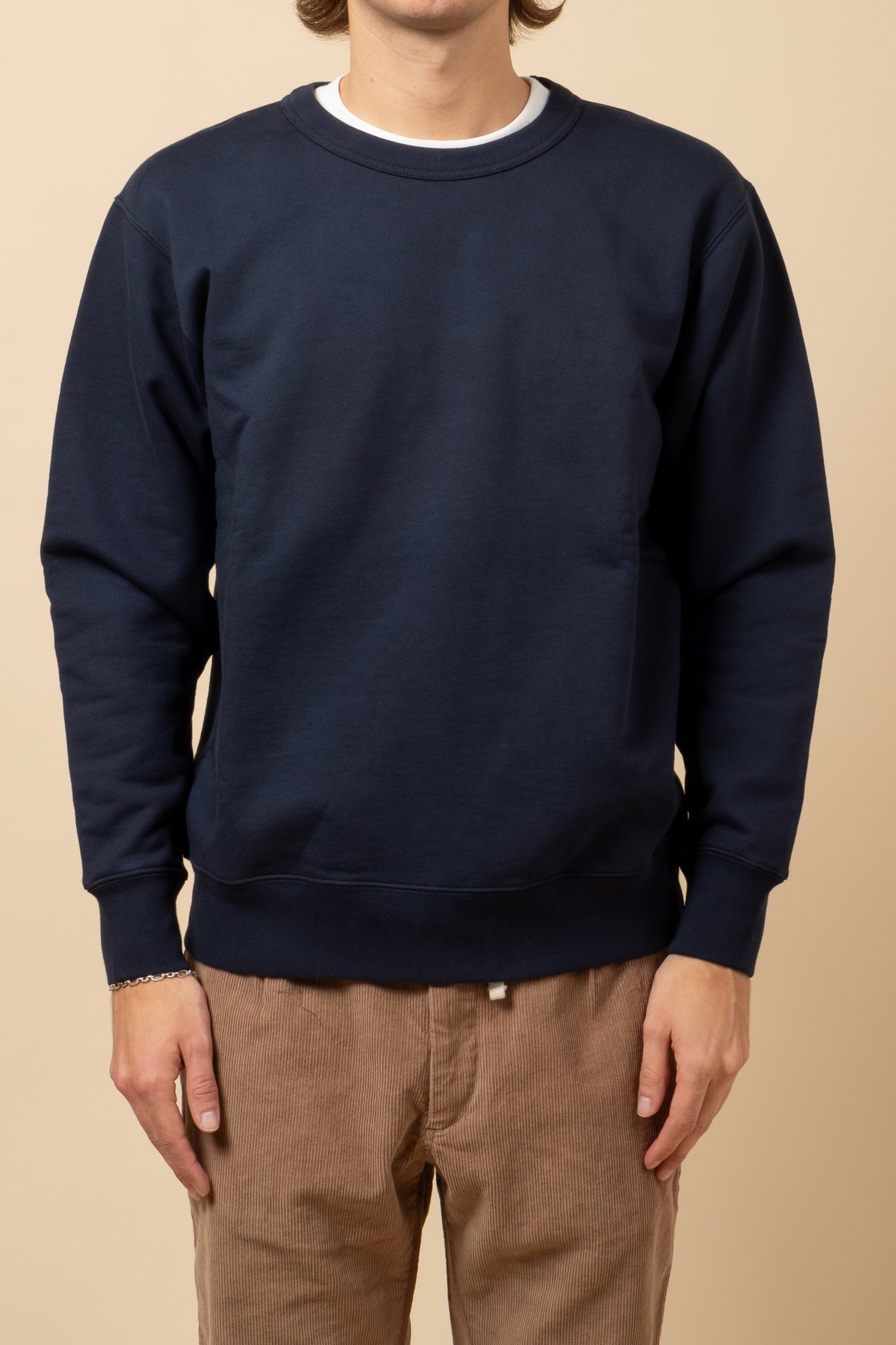 Loopwheel Sweatshirt Unbrushed Terry - Navy