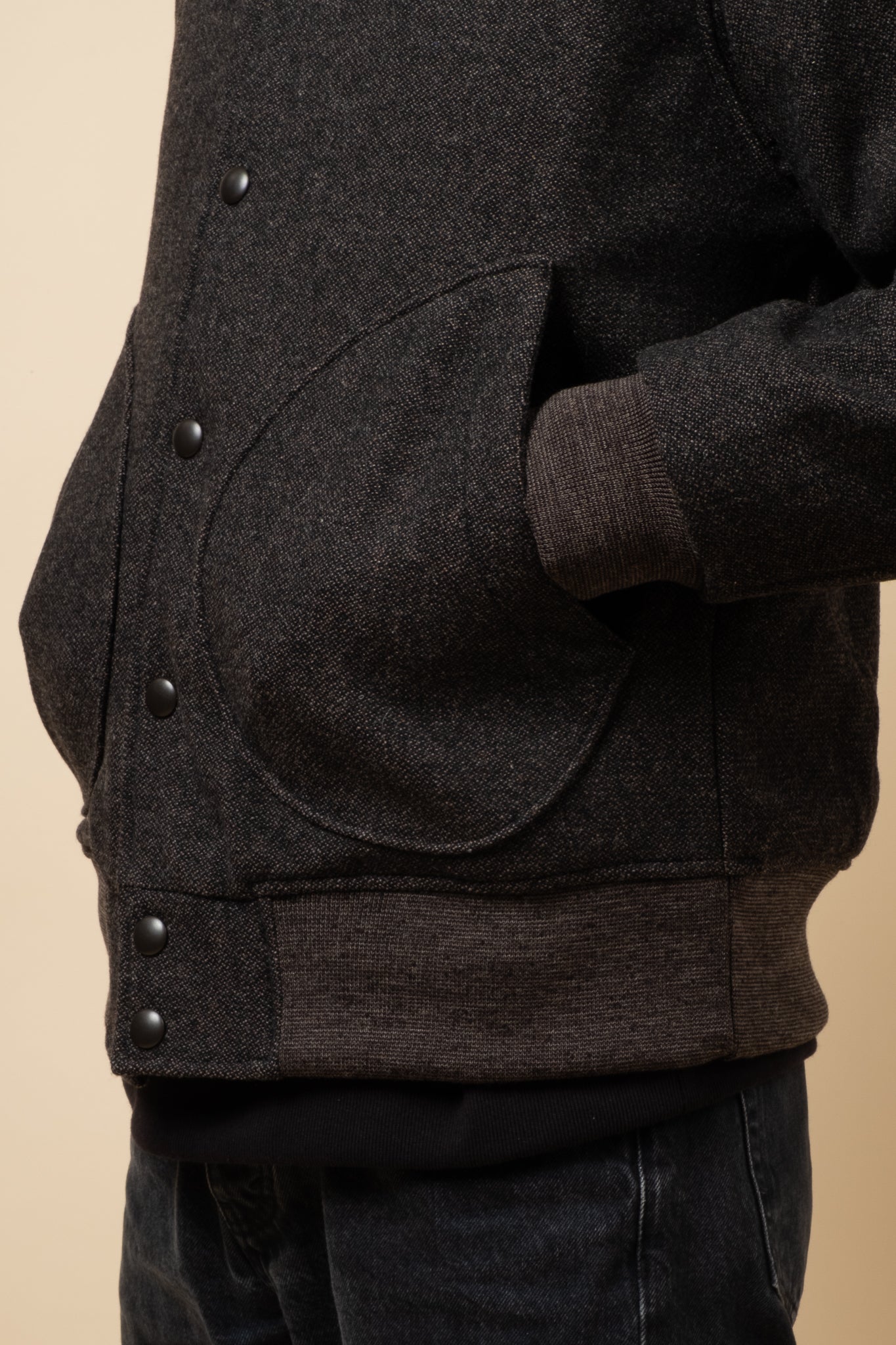 Melton Award Jacket - Black Mix