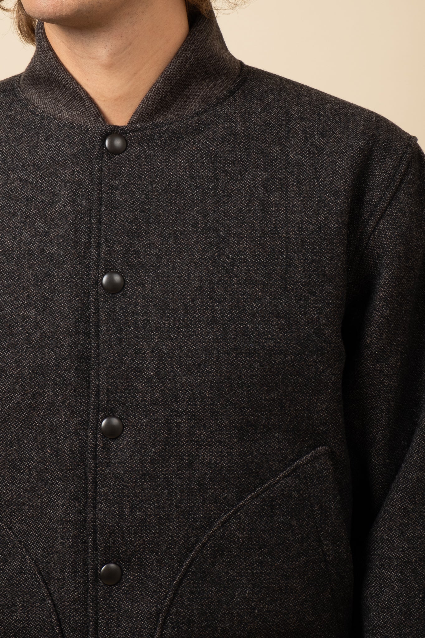 Melton Award Jacket - Black Mix