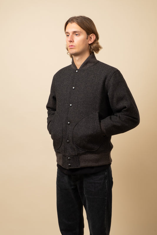 Melton Award Jacket - Black Mix