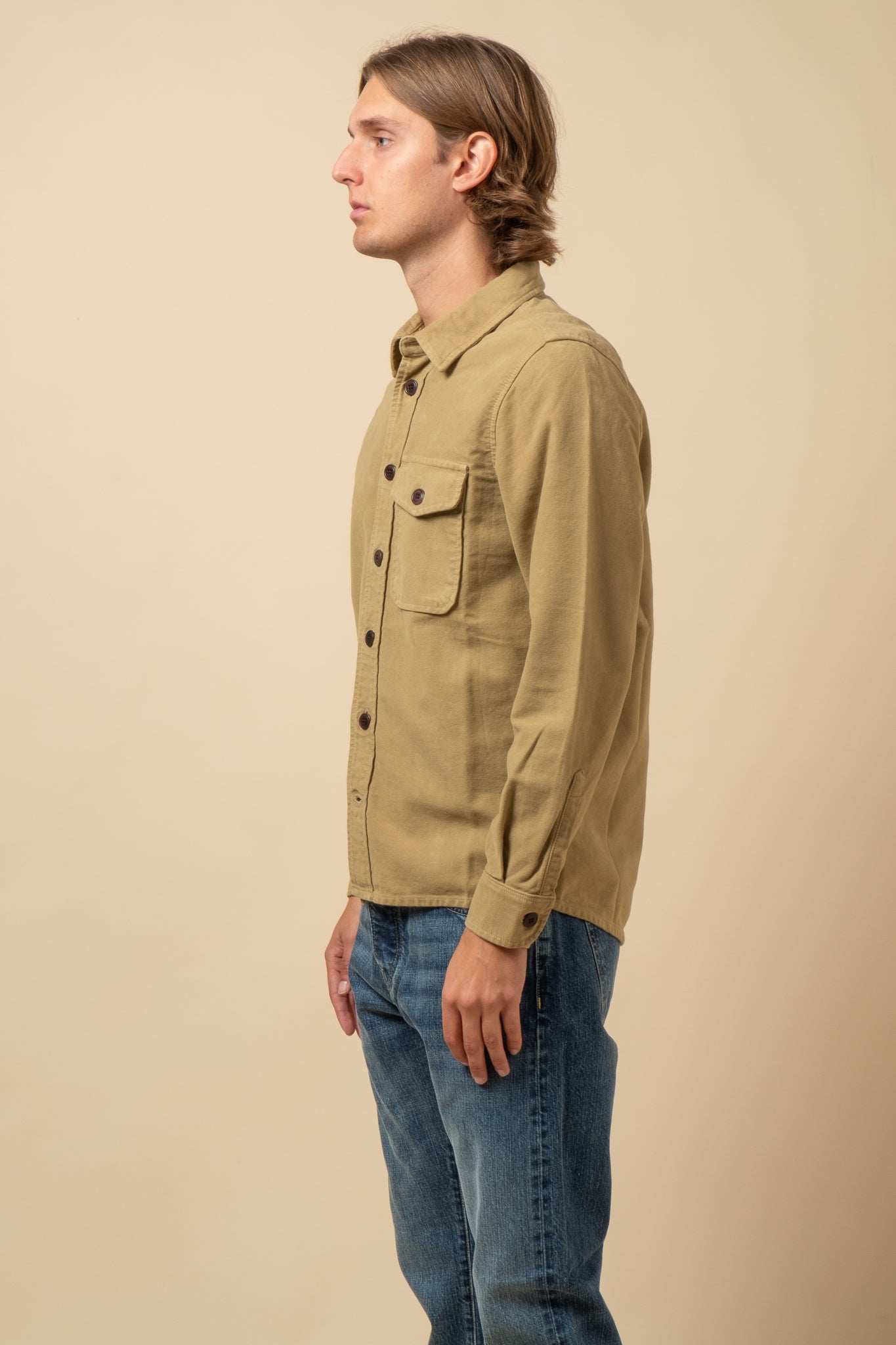 Overshirt Soft Moleskin - Khaki Beige