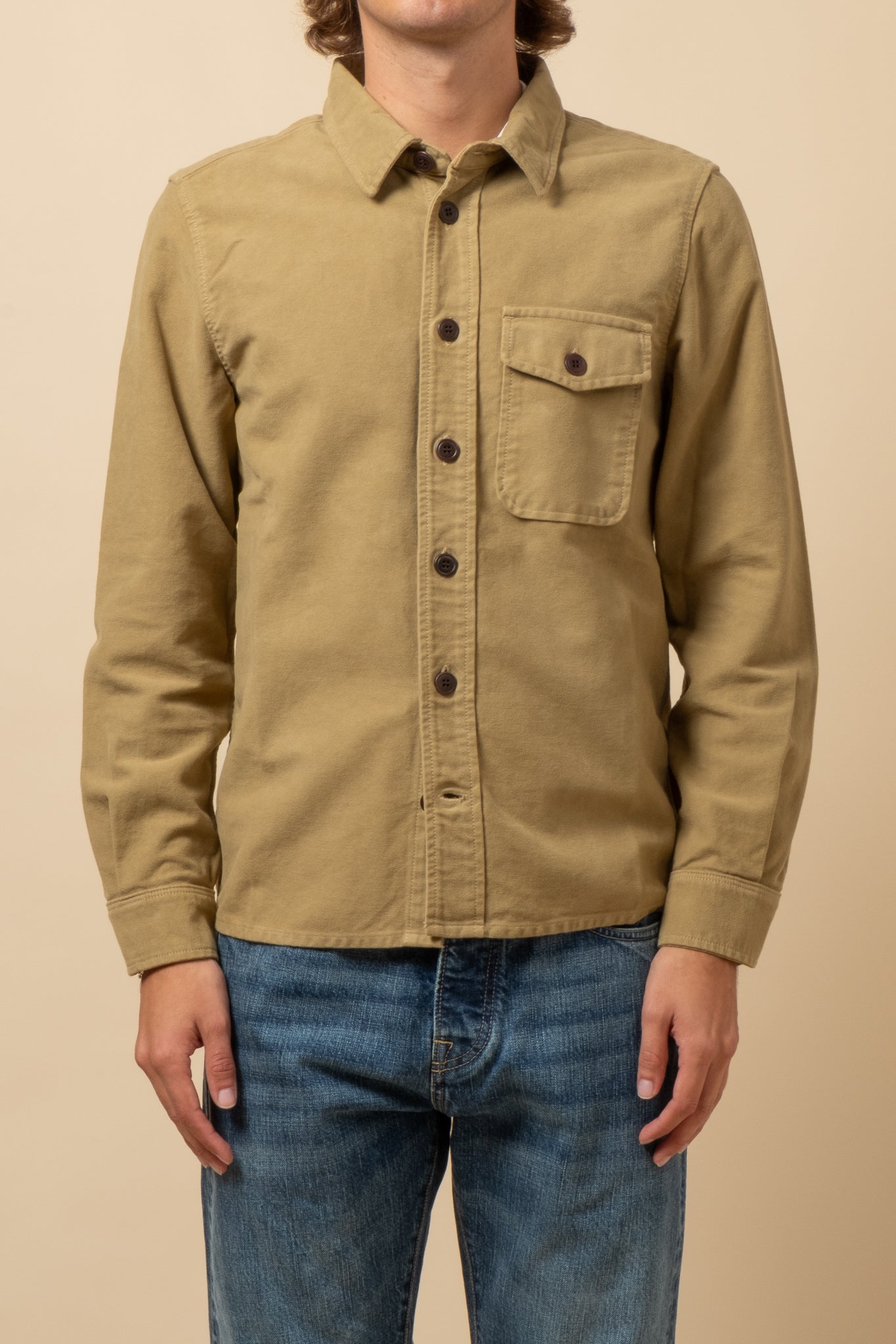 Overshirt Soft Moleskin - Khaki Beige