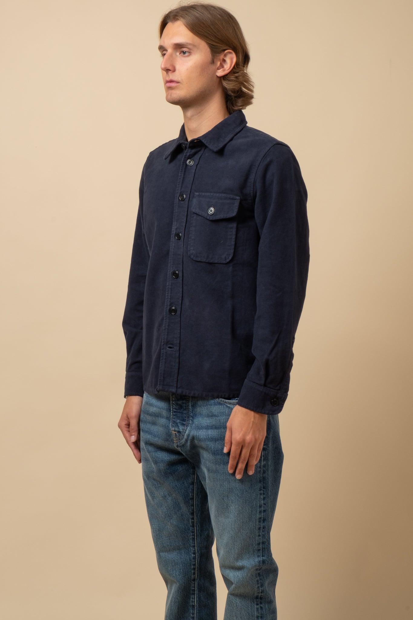 Overshirt Soft Moleskin - Navy