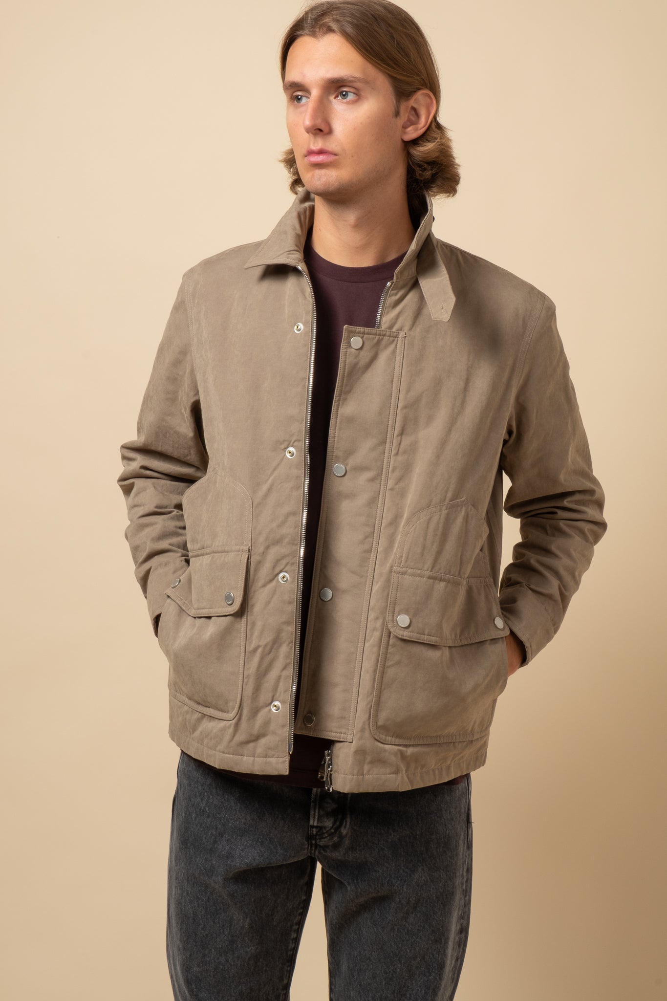 Padded Work Jacket - Beige