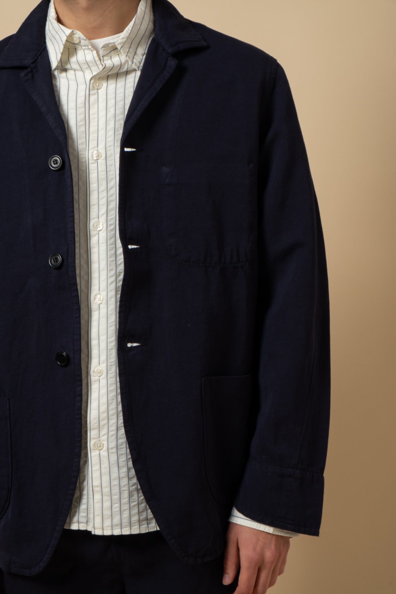 Painter Jacket Light Cotton Linen - Dark Navy