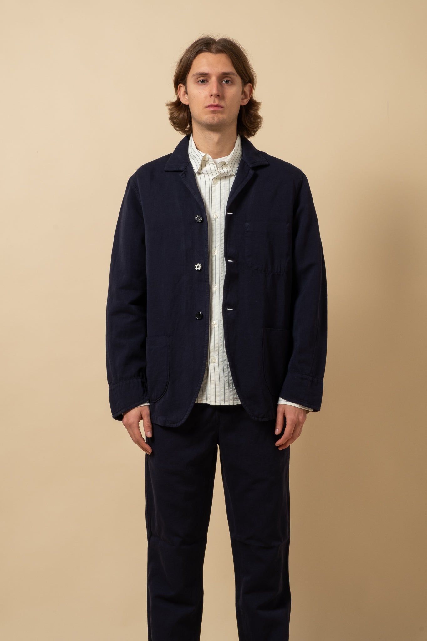 Painter Jacket Light Cotton Linen - Dark Navy