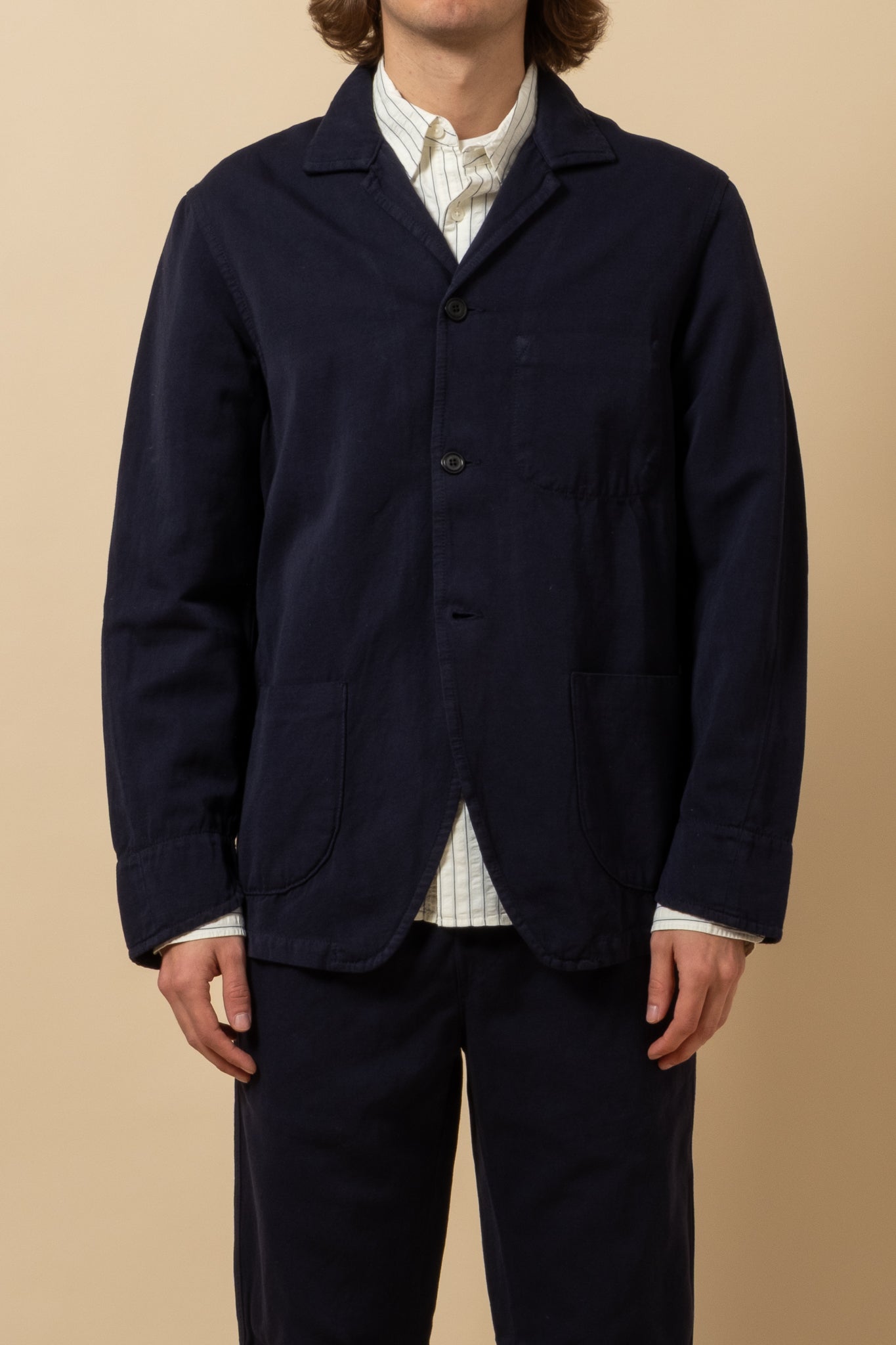 Painter Jacket Light Cotton Linen - Dark Navy