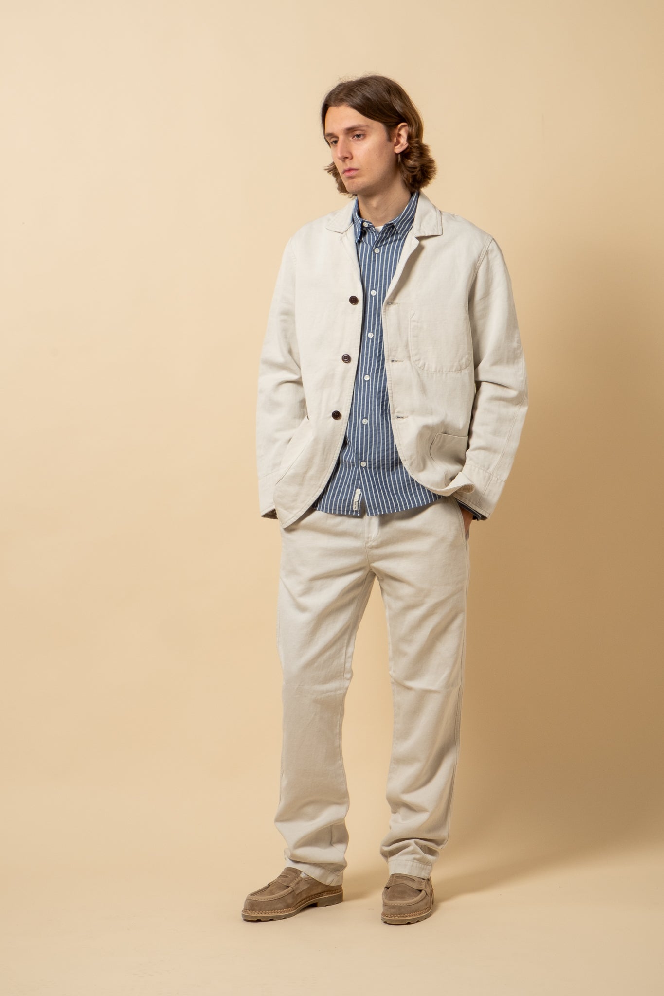 Painter Jacket Light Cotton Linen - Ecru