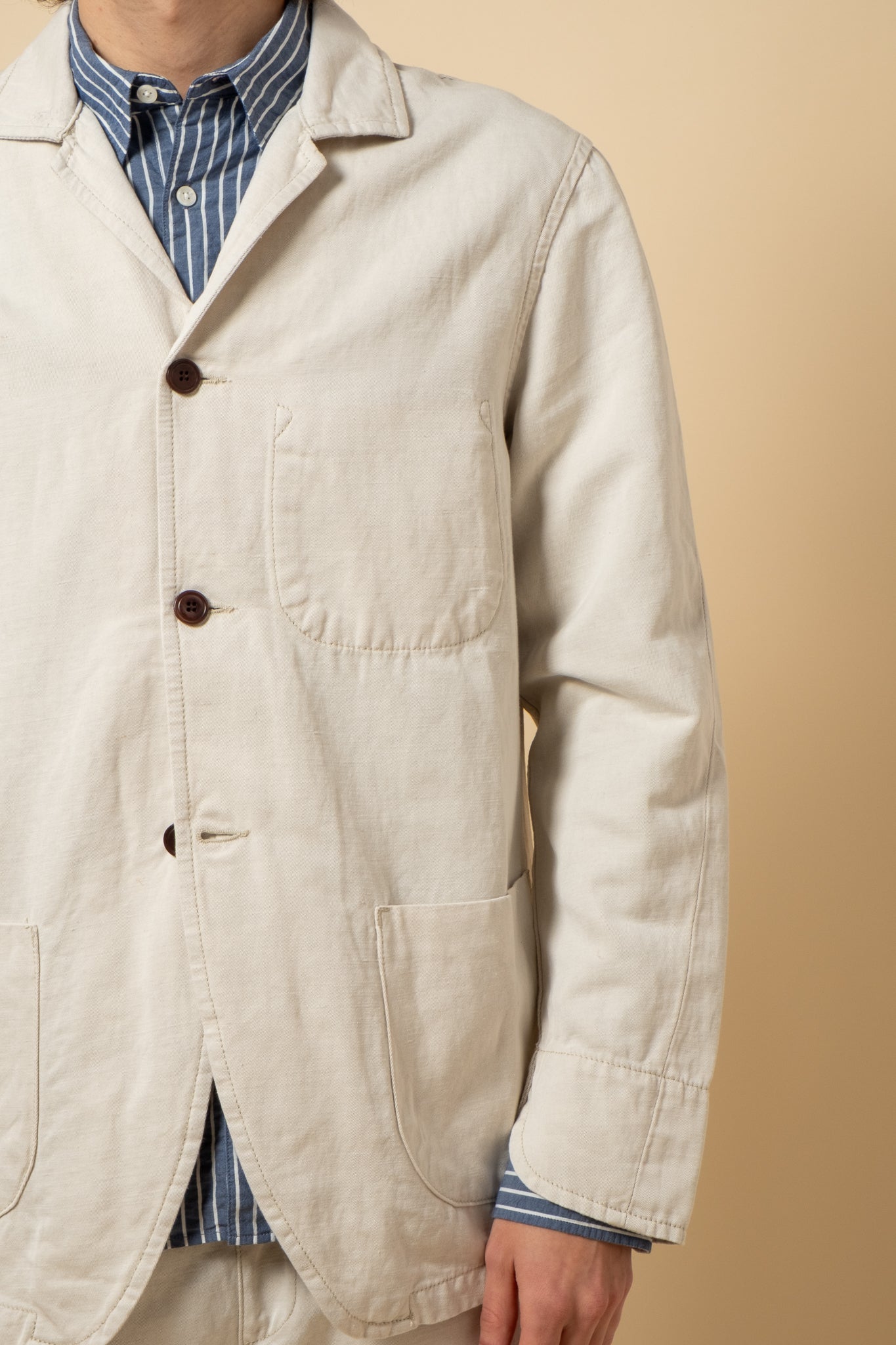 Painter Jacket Light Cotton Linen - Ecru