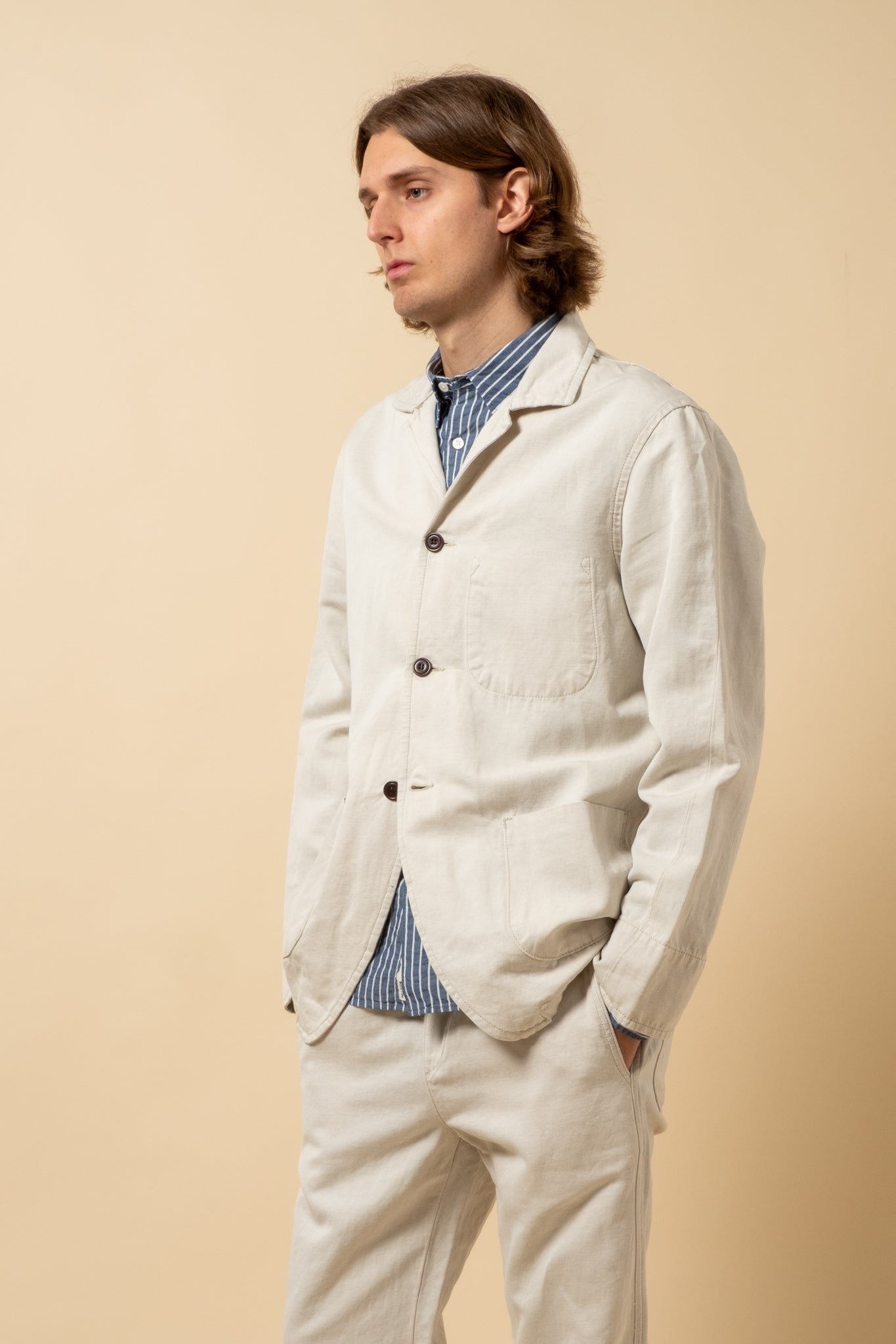 Painter Jacket Light Cotton Linen - Ecru