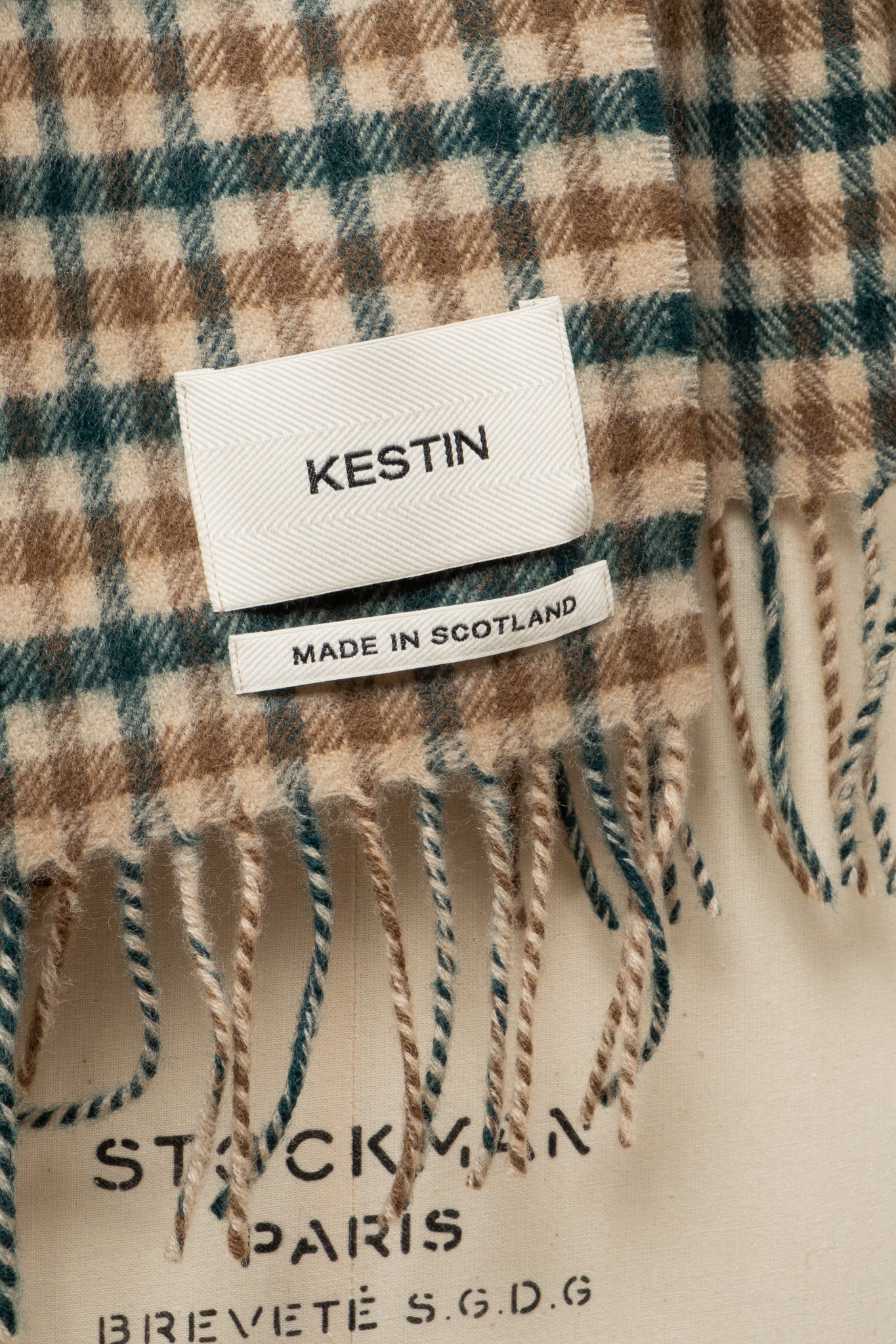 Selkirk Lambswool Scarf  - Pine Check