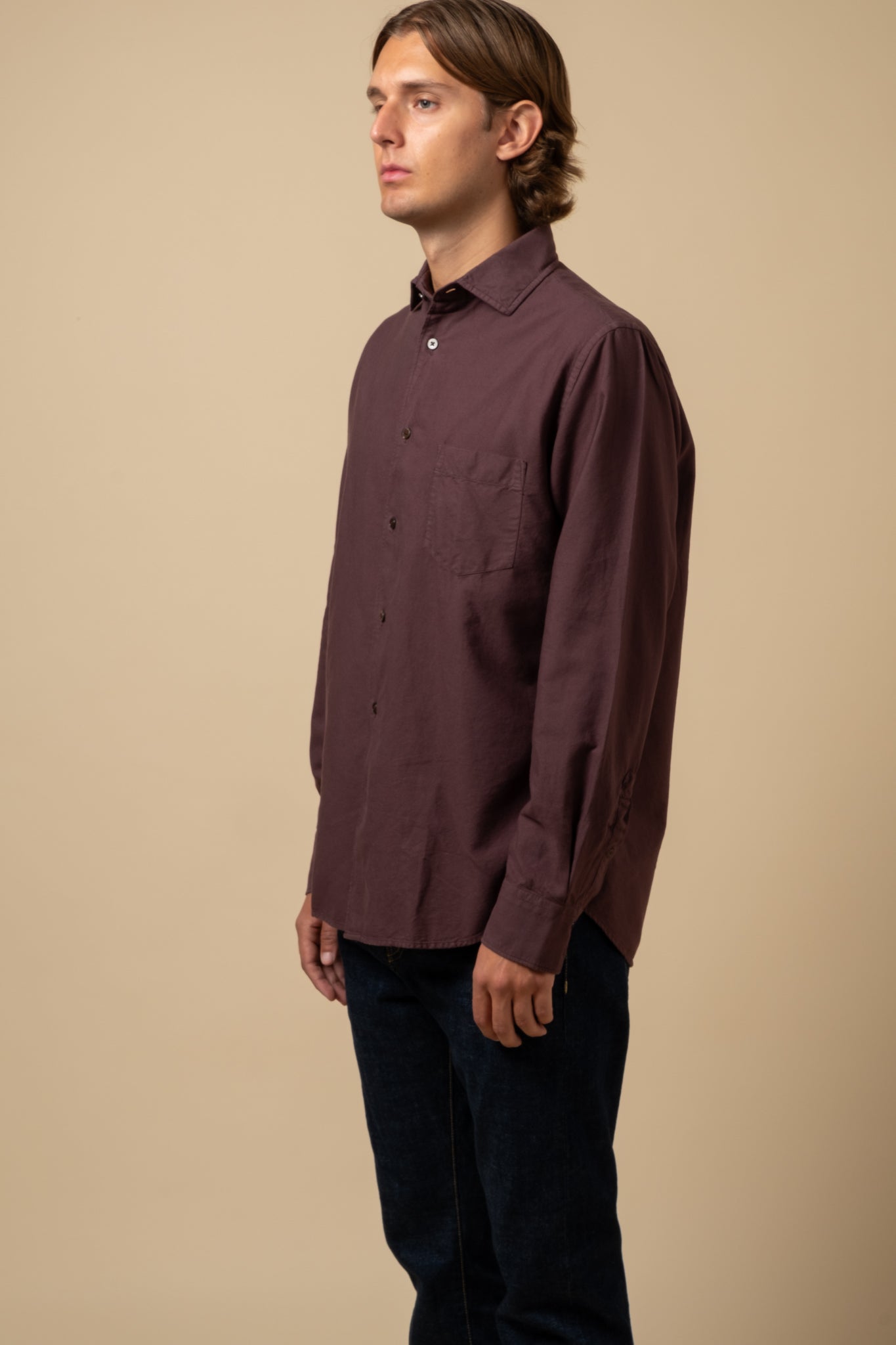 Standard Shirt Garment Dyed Oxford - Burgundy