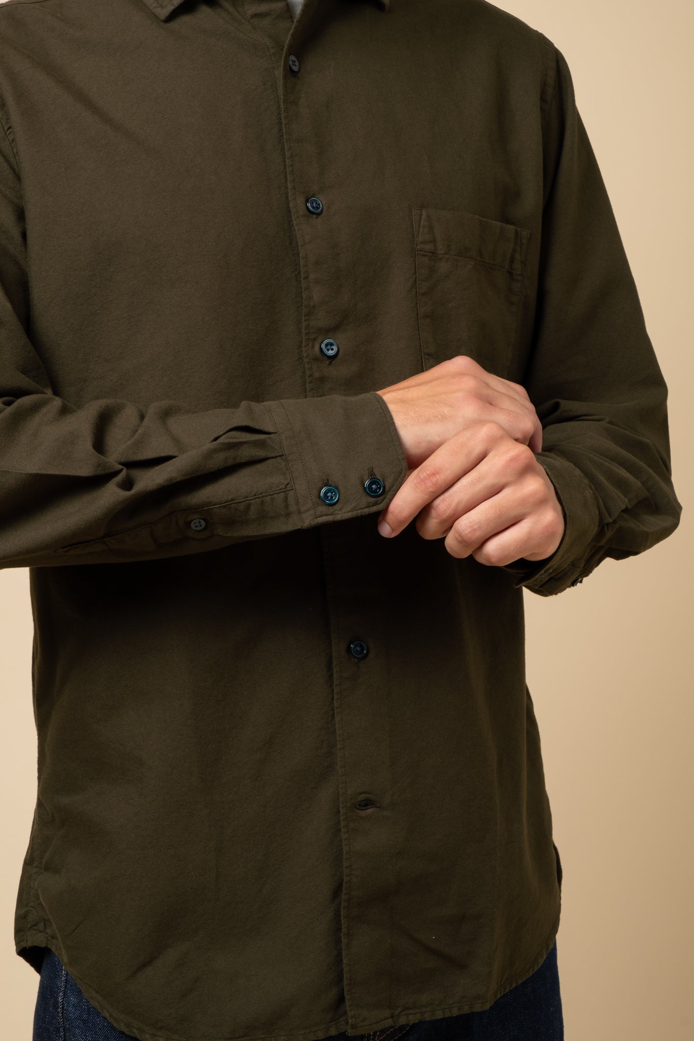 Standard Shirt Garment Dyed Oxford - Forest Green