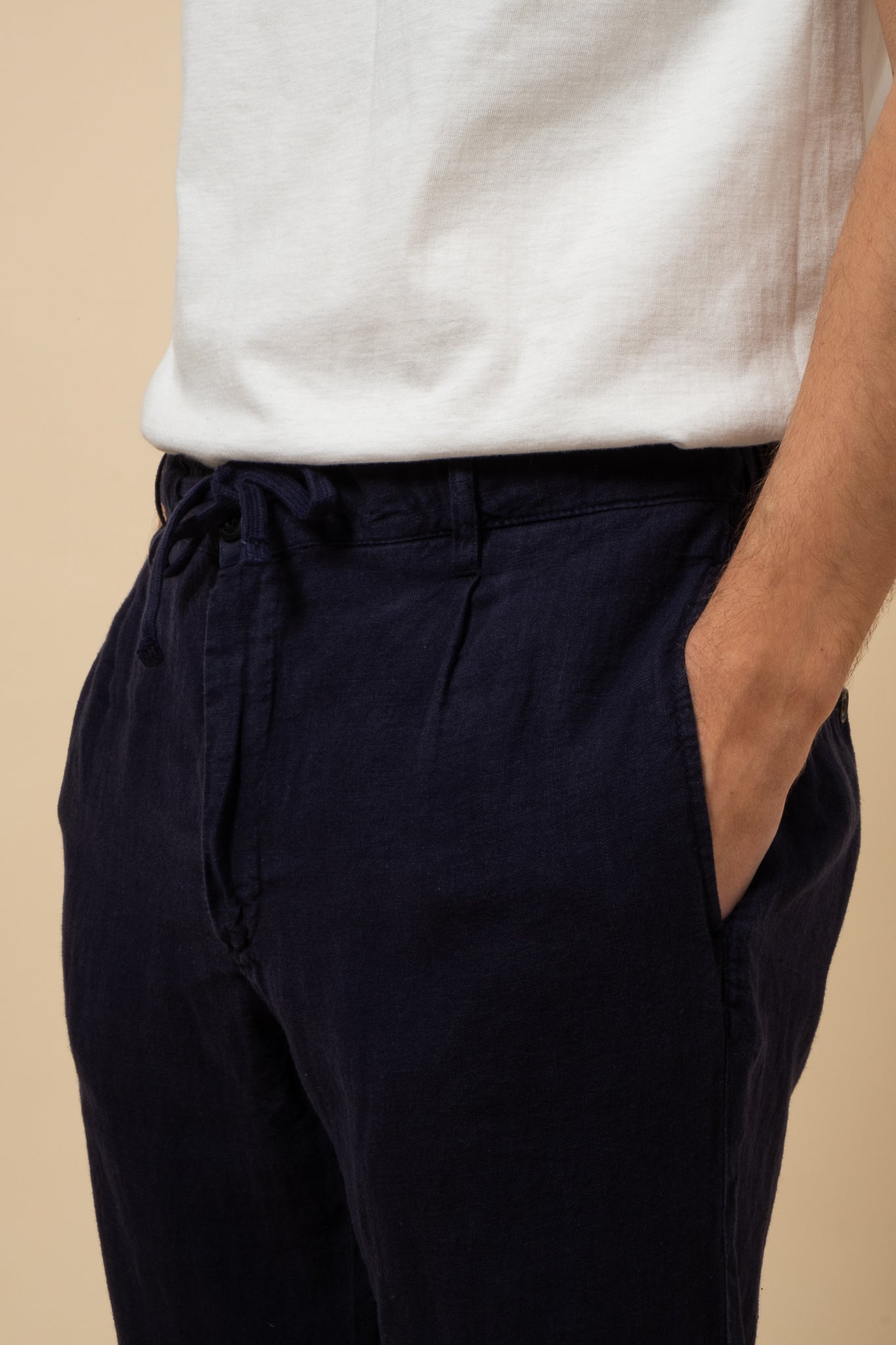 Tanker Pants Washed Linen - Navy