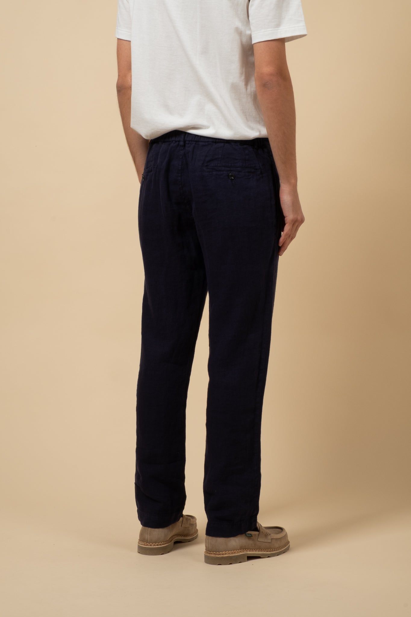 Tanker Pants Washed Linen - Navy