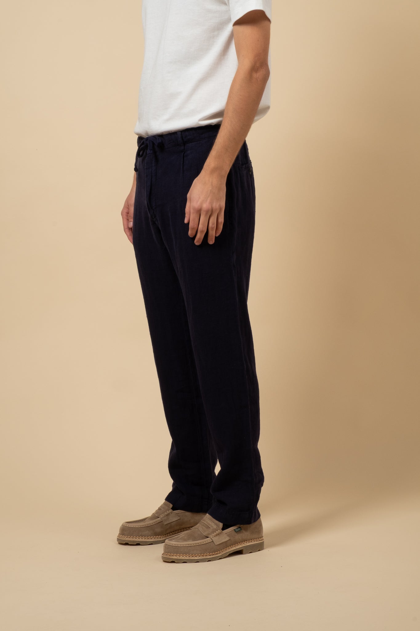 Tanker Pants Washed Linen - Navy