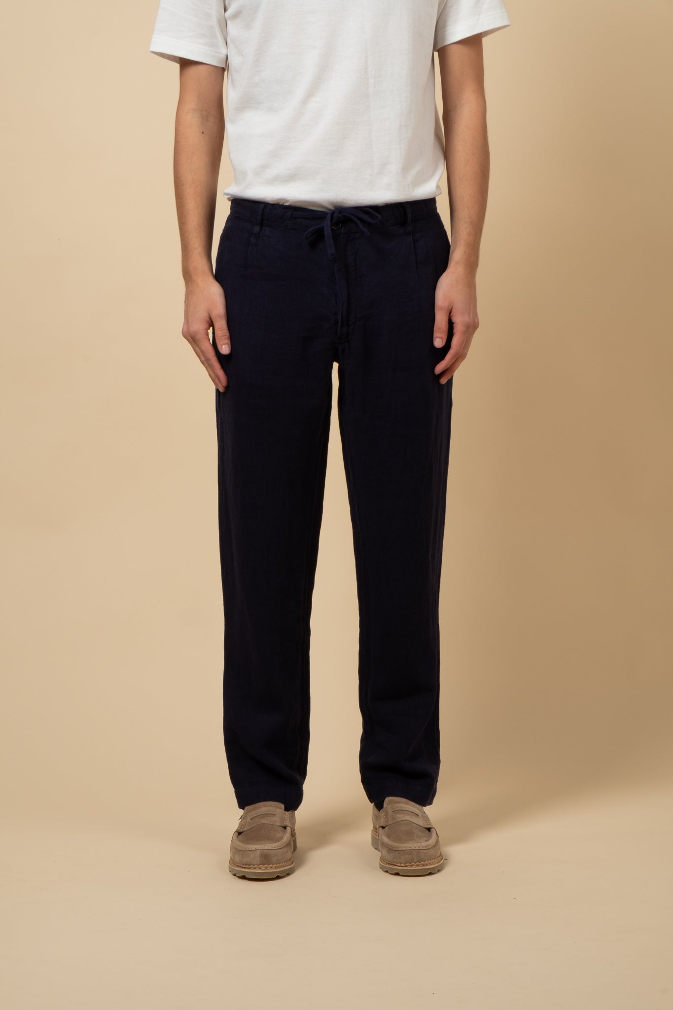 Tanker Pants Washed Linen - Navy