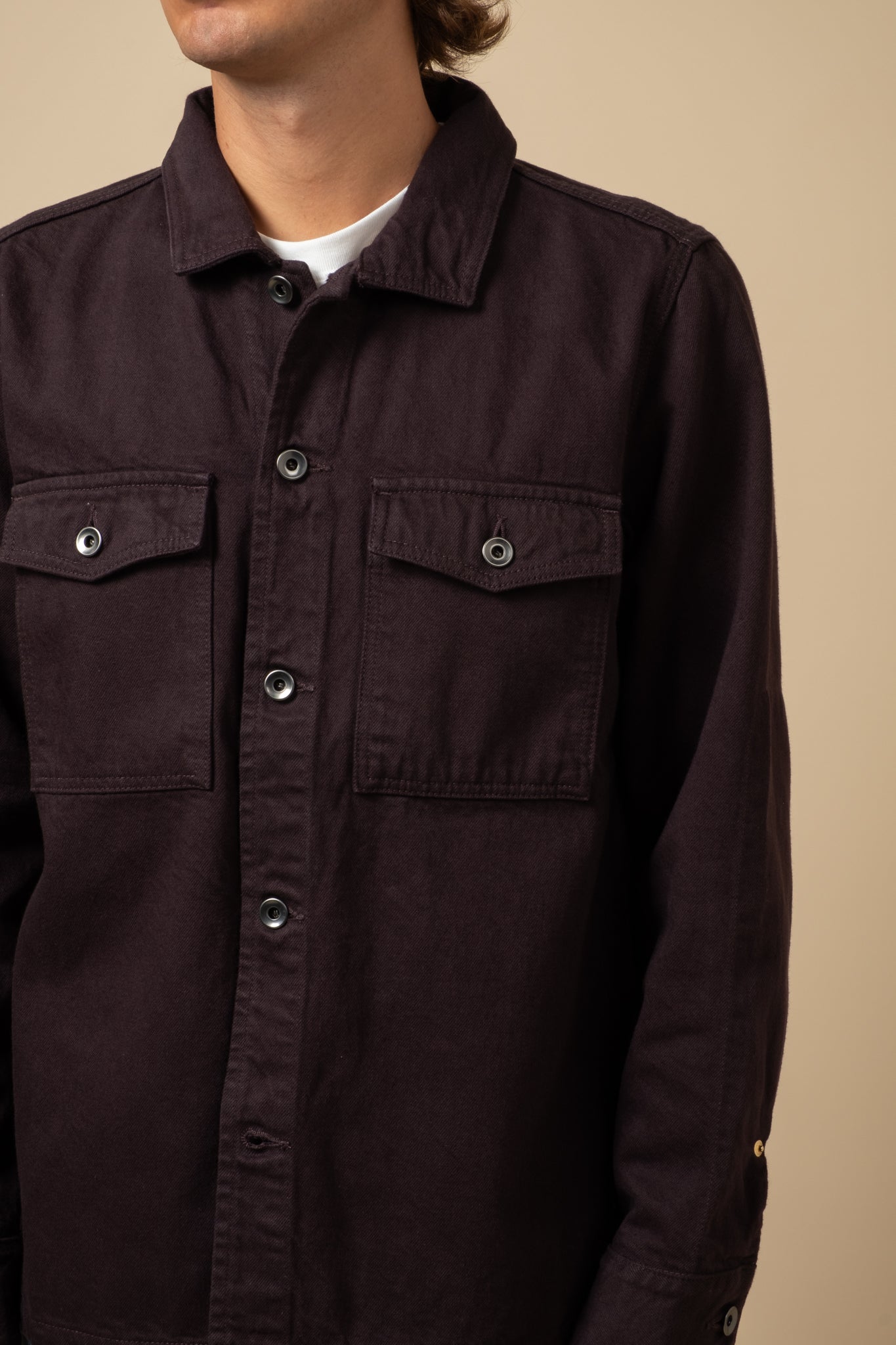 Trucker Shirt 13oz RG Cotton Ecru - Licorice