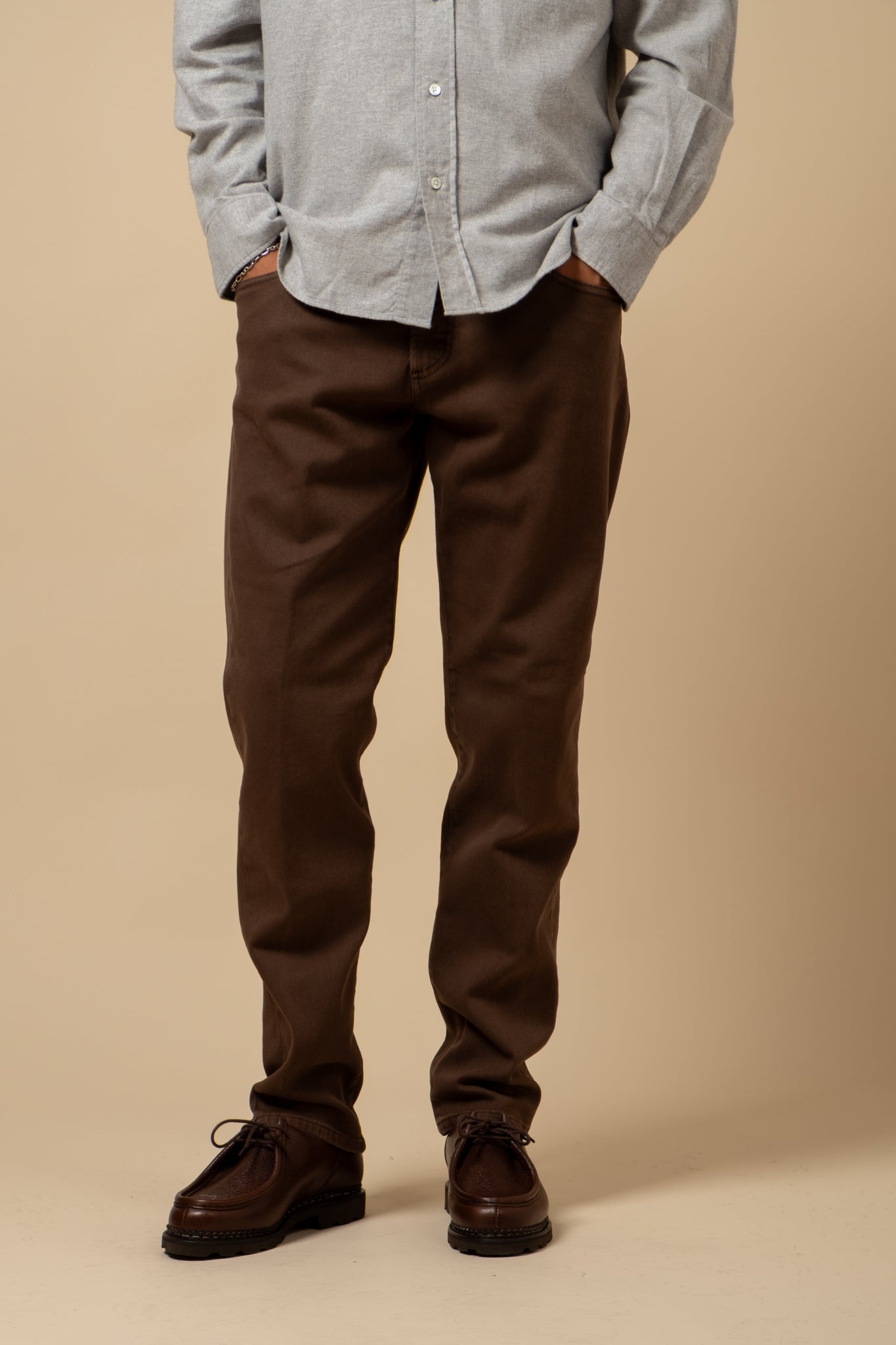 Twill 5 Pocket Trousers - Café