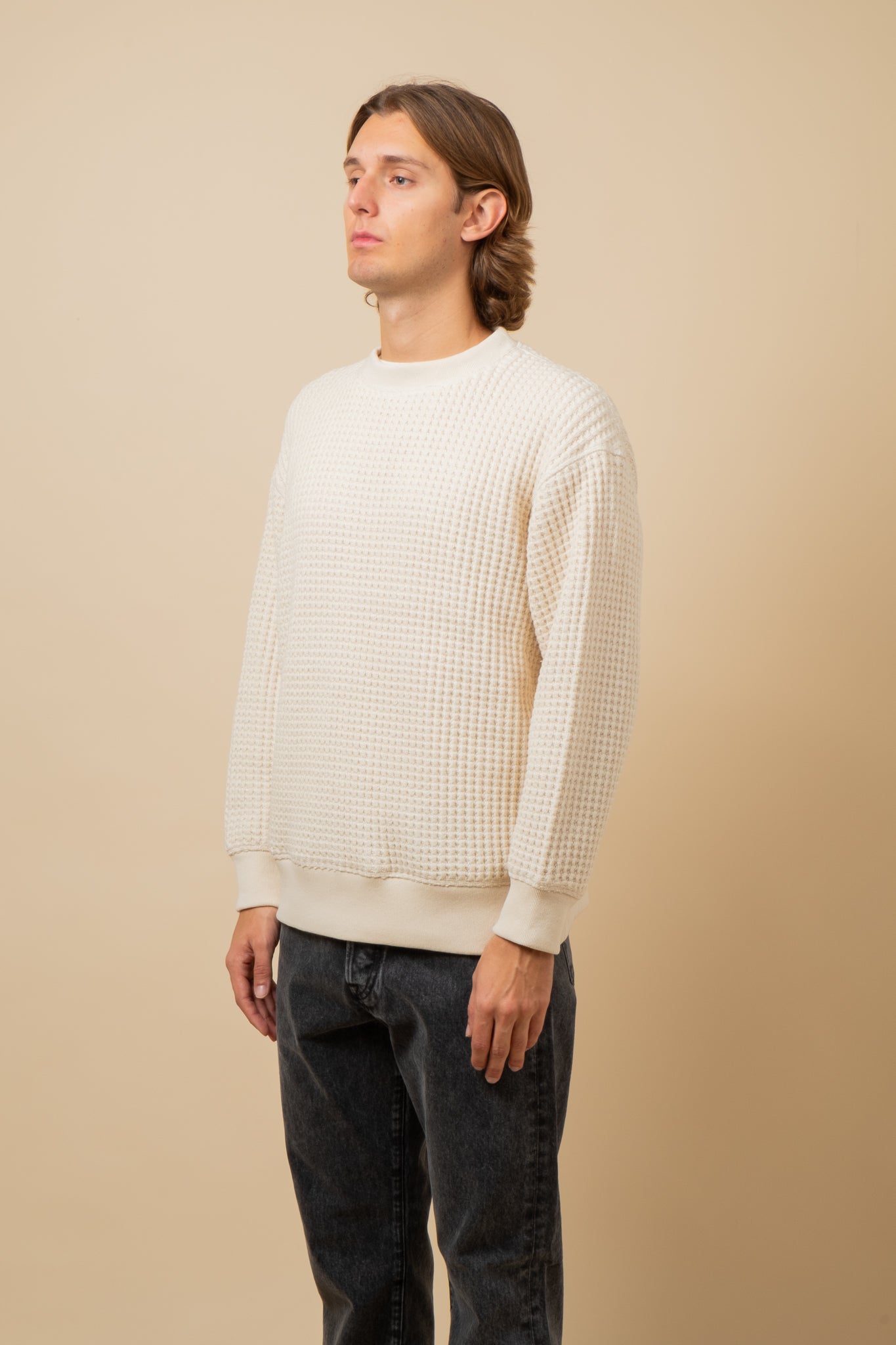 Waffle Crewneck - Ivory