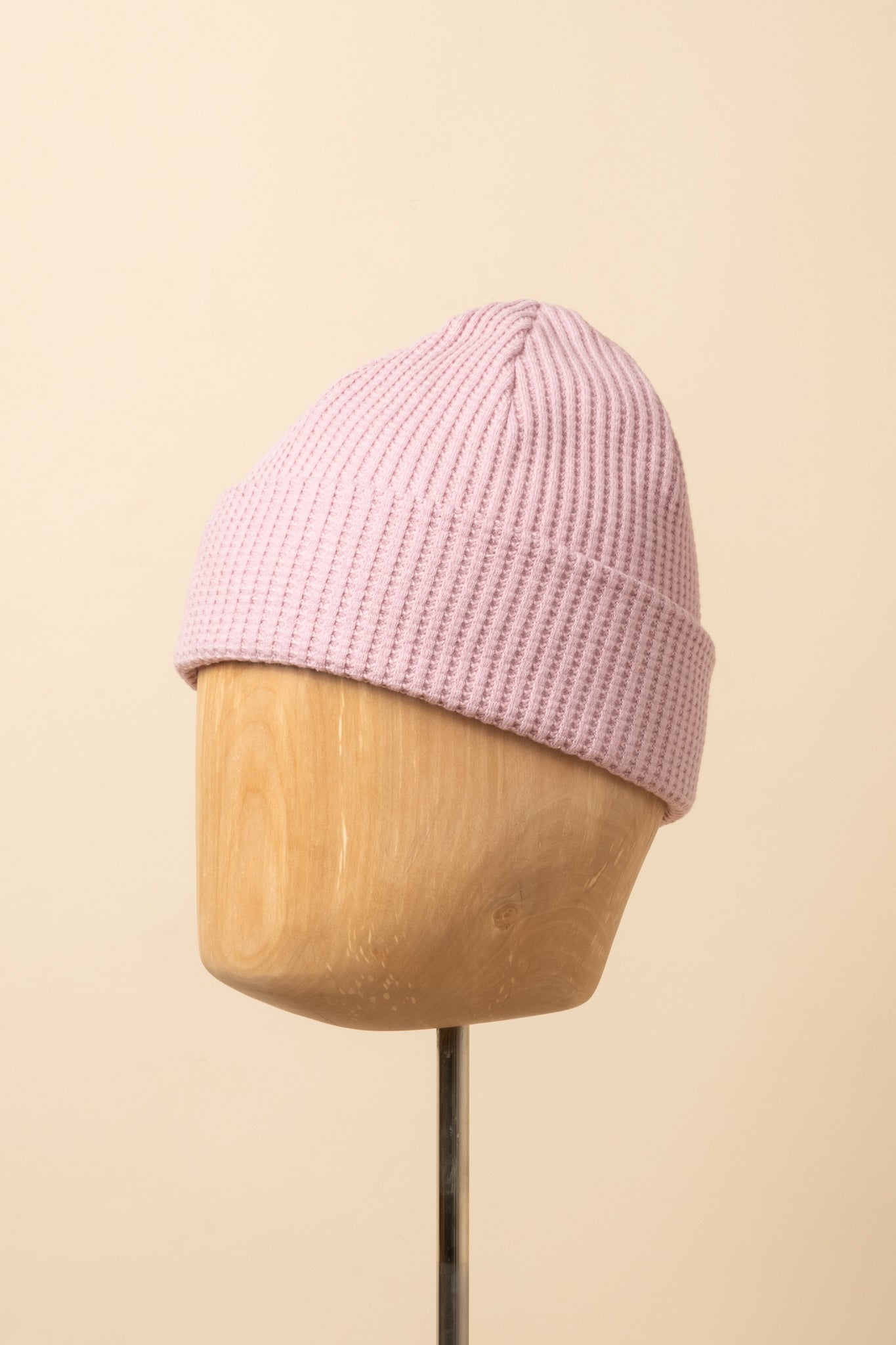 Waffle Knit Cap - Smokey Pink