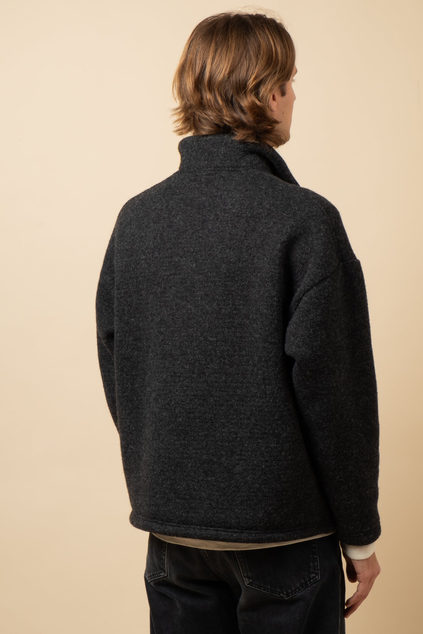 Wool HIMO Polo - Heather Black