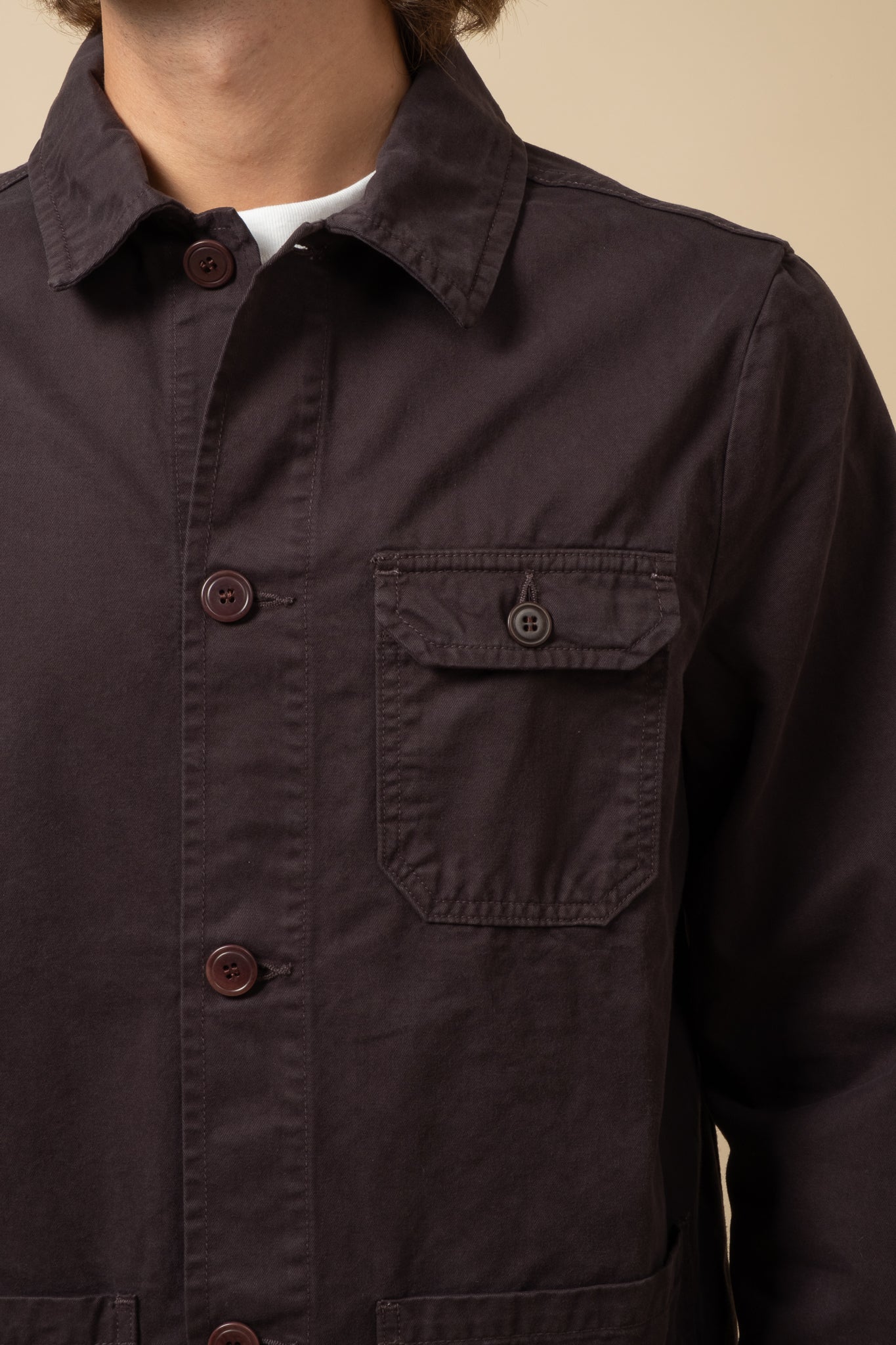 Worker Jacket Double Twisted Twill - Licorice